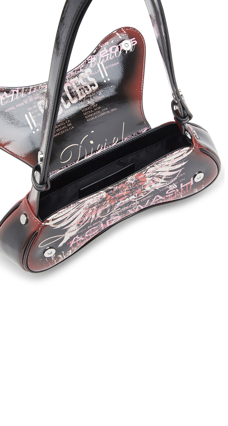 Play-Shoulder bag in printed glossy PU