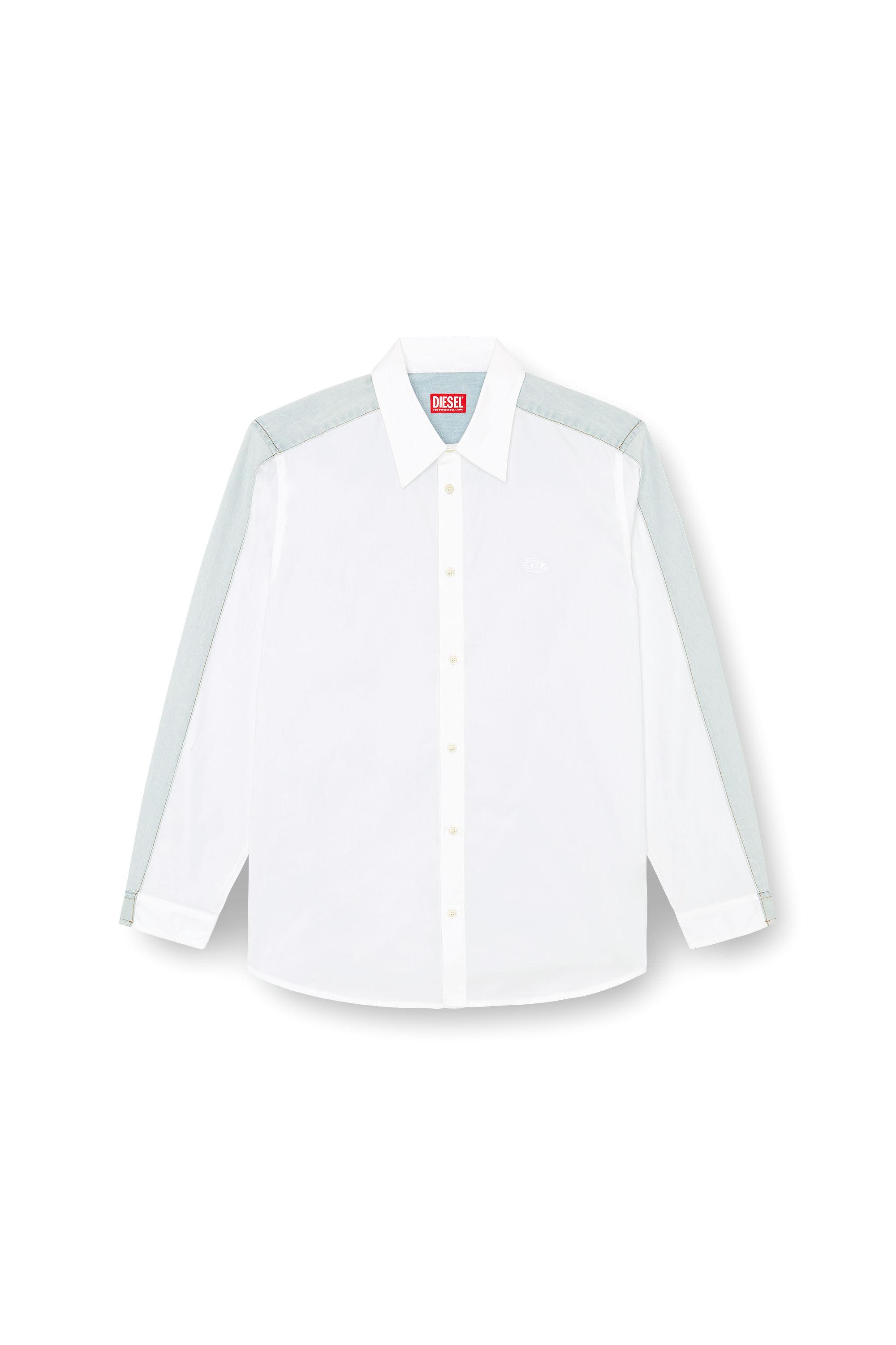 Diesel - S-SIMPLY-DNM, Man Shirt in cotton poplin and denim in Multicolor - Image 2