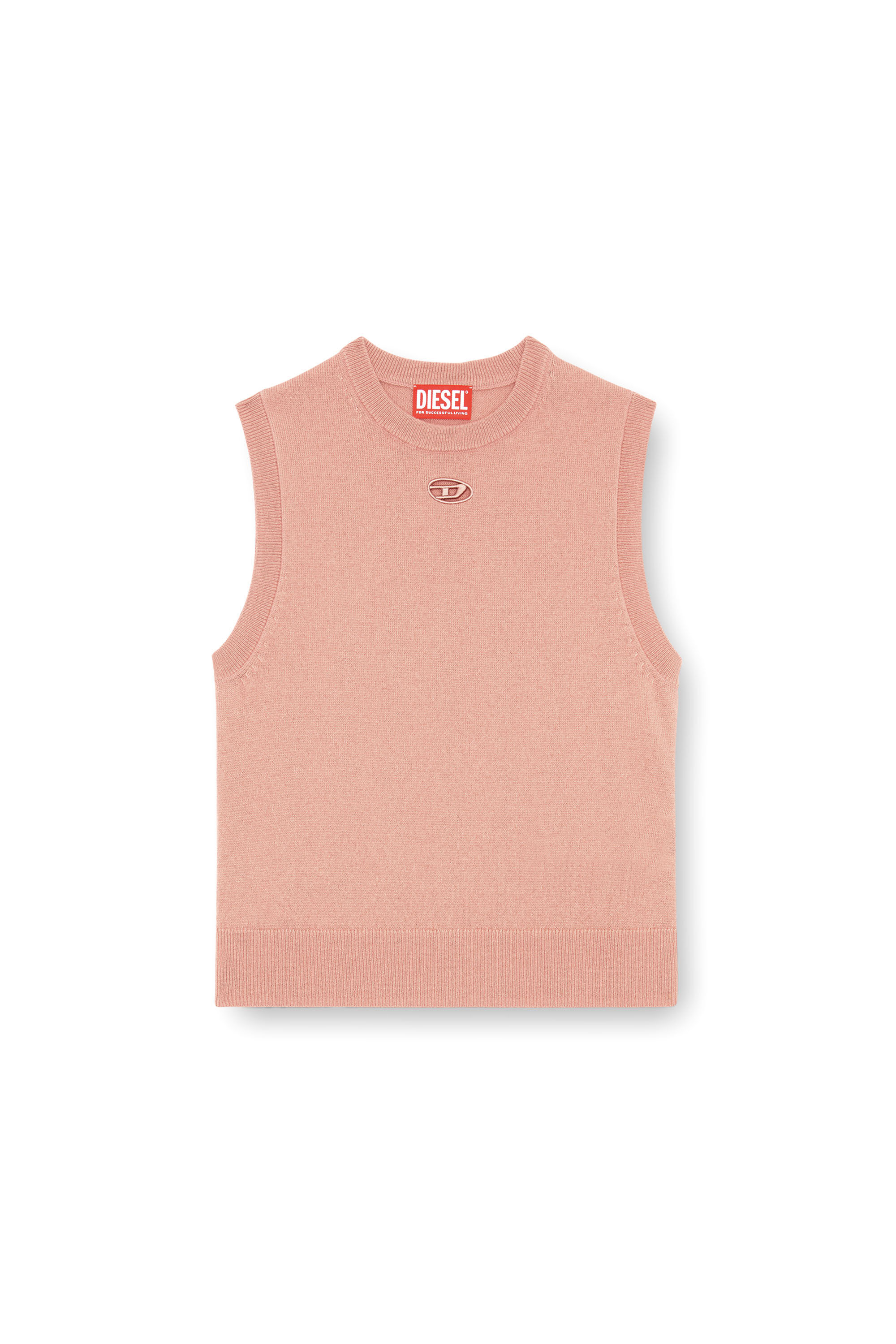 Diesel - M-ARGA-SL, Woman Cropped vest in wool and cashmere knit in Pink - Image 2