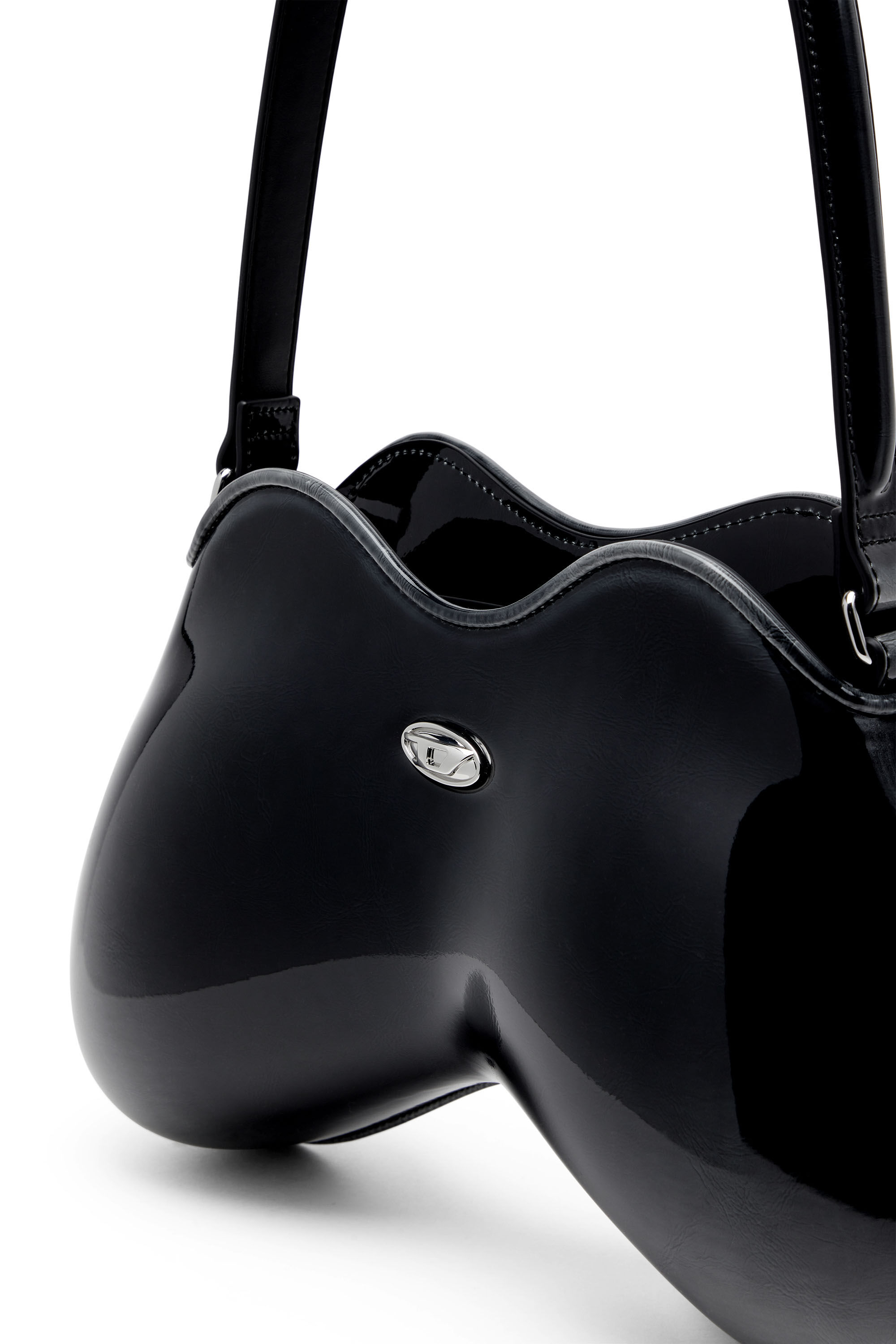 Diesel - DOUBLE-D SHOULDER, Woman's Double-D-Rigid bag in bicolour PU in Black - 2