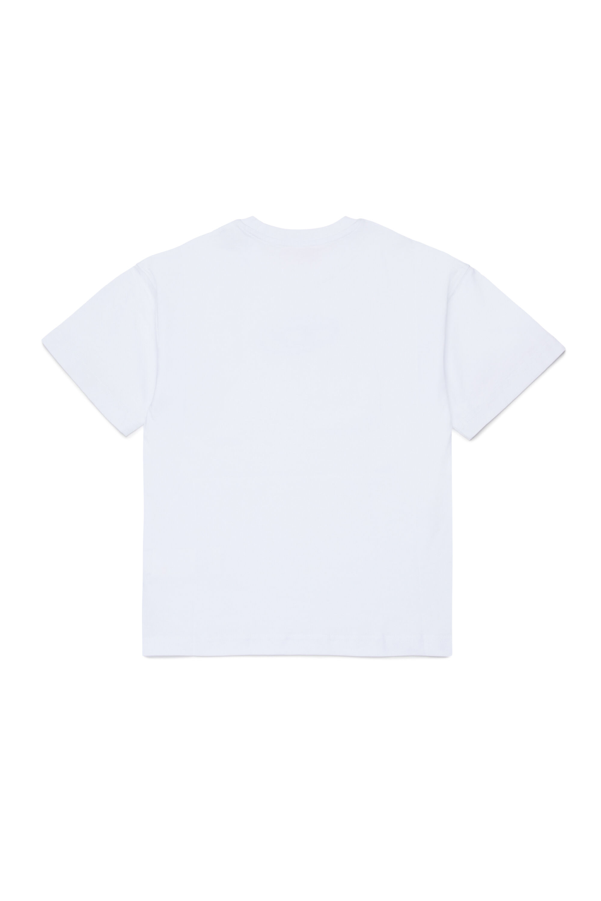 Diesel - TLOGY OVER, Man's Cotton T-shirt with denim Oval D in White - 2