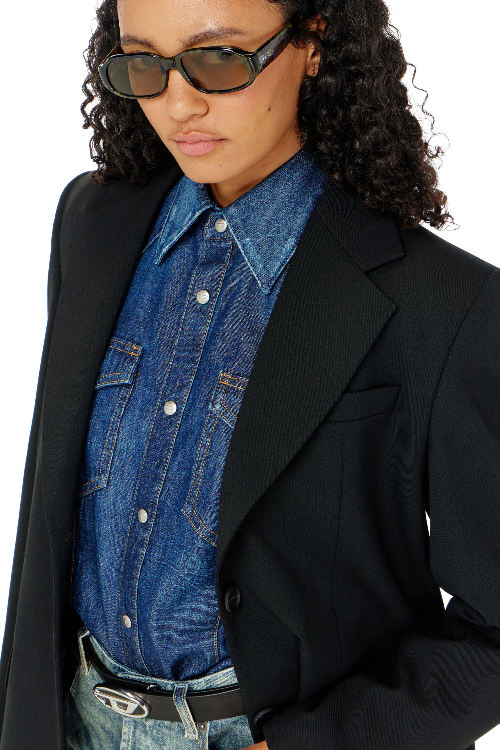 Diesel - G-KESS-R1, Woman's Blazer in wool blend in Black - 5