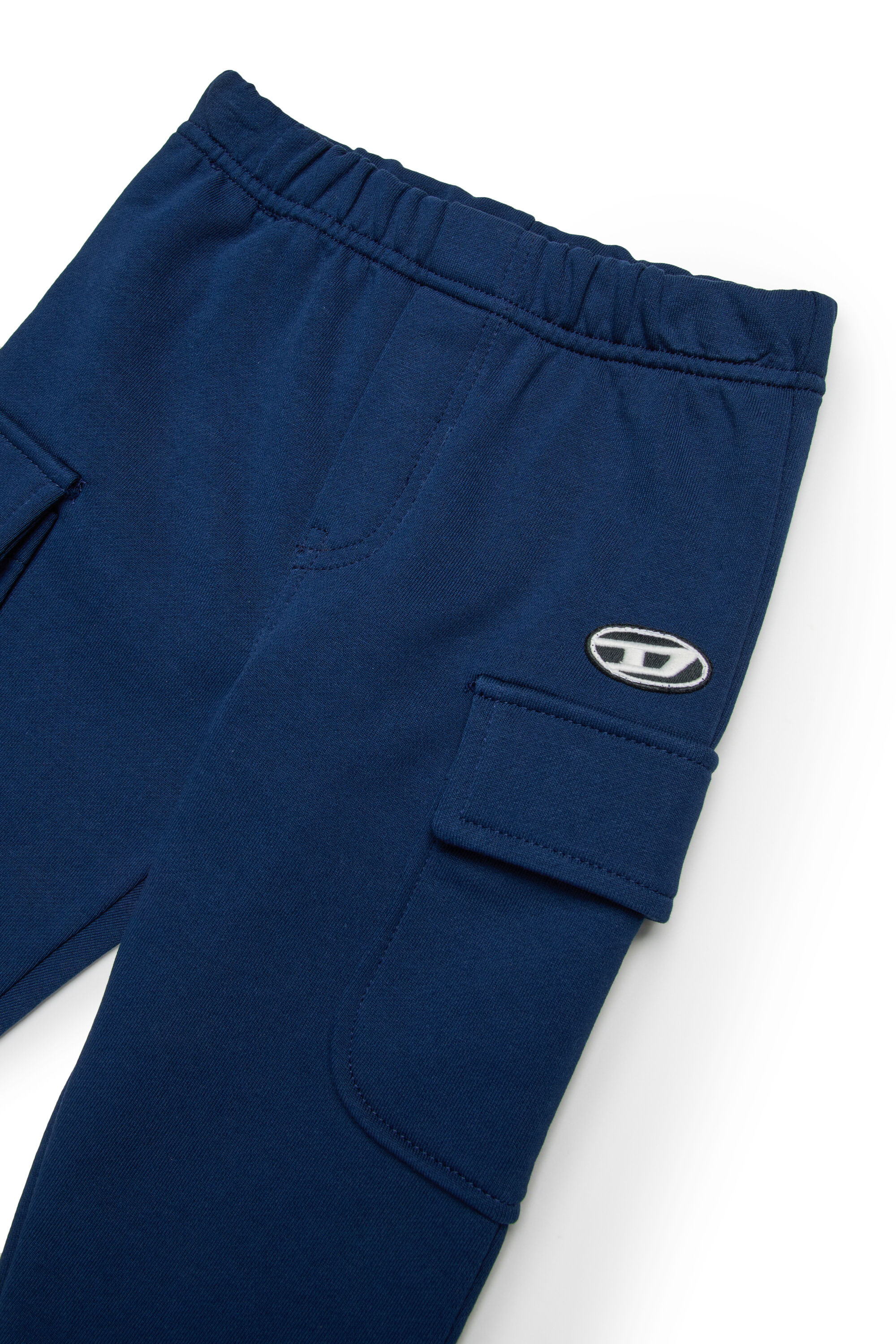 Diesel - PBERRIB, Man's Cotton cargo pants with logo in Blue - 3