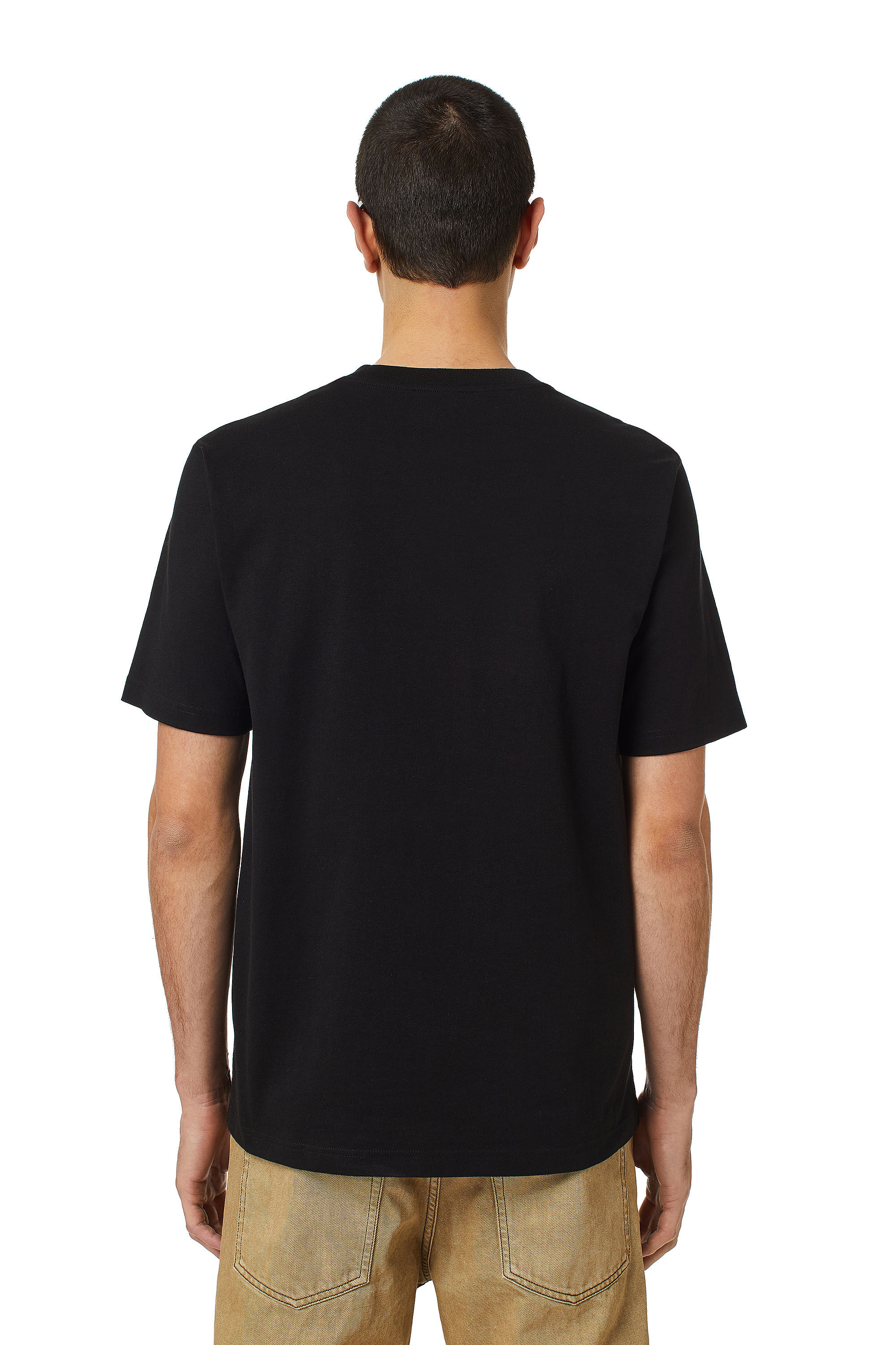 Diesel - T-JUST-BIGOVAL, Man T-shirt in vintage cotton jersey in Black - Image 4