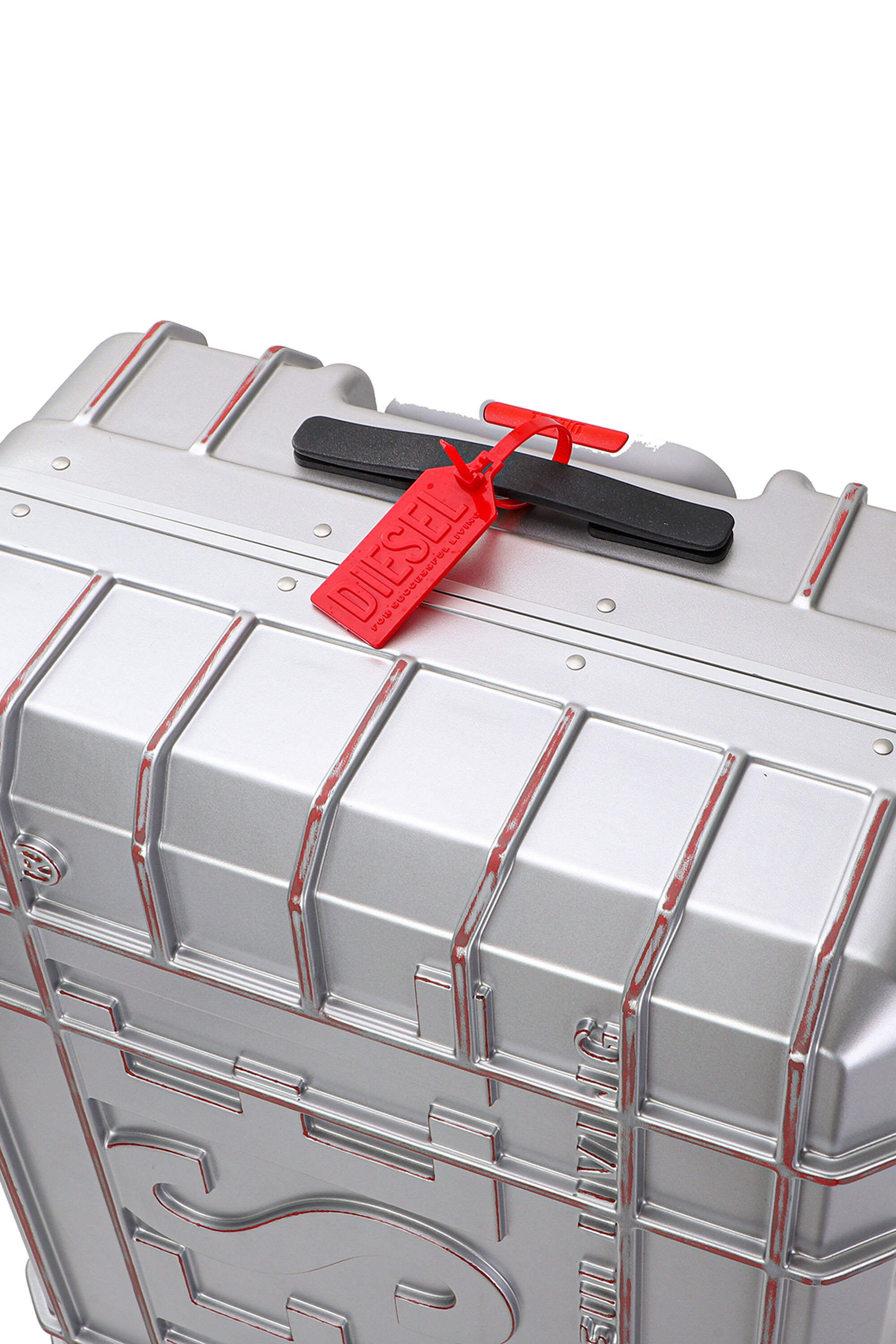 Diesel - DIESEL PC STRONG IMAGE TROLLEY- DSL003, Unisex's Rugged suitcase size L in Silver - 7