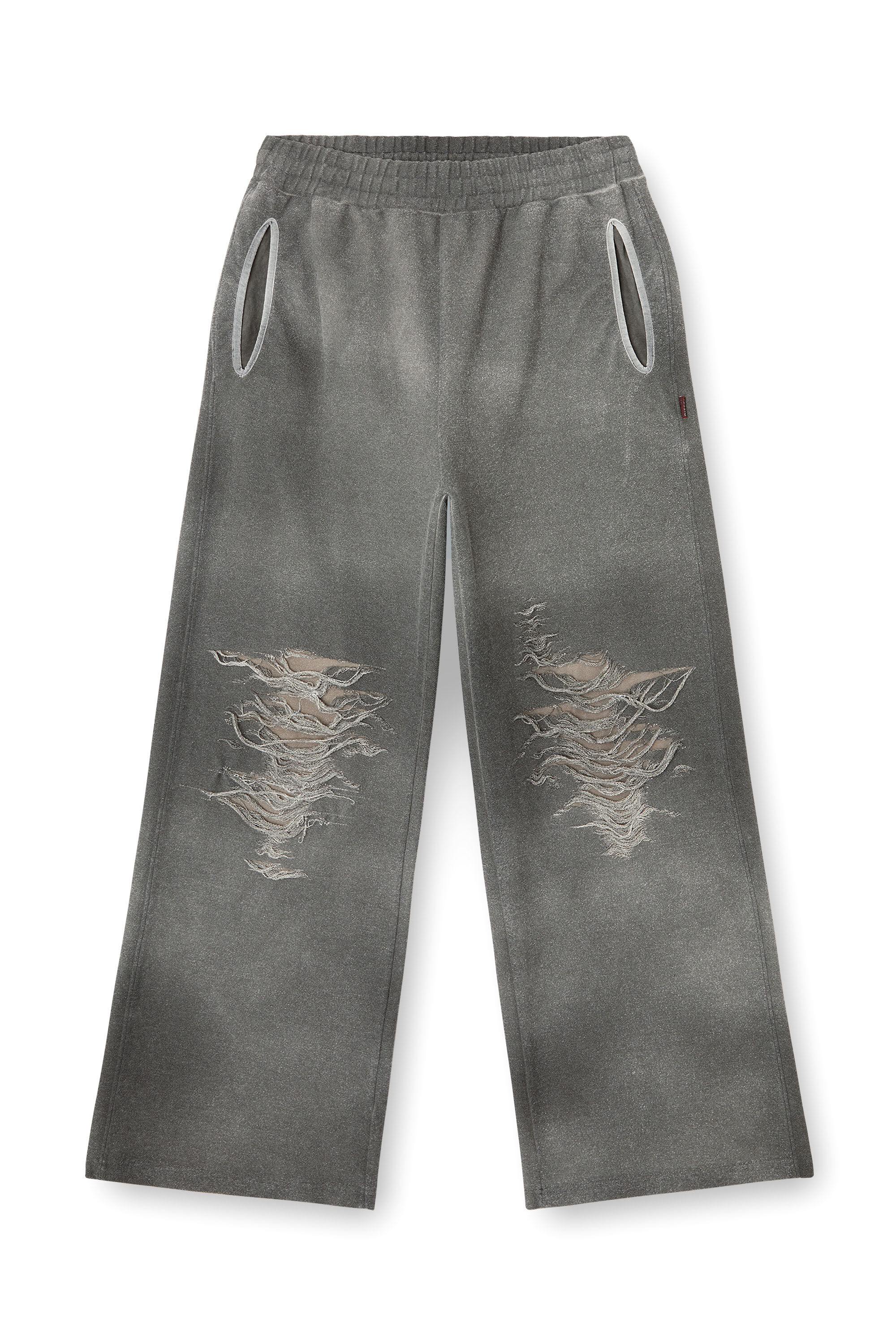 Diesel - P-PERCY, Man's Track pants with distressed front in Grey - 2