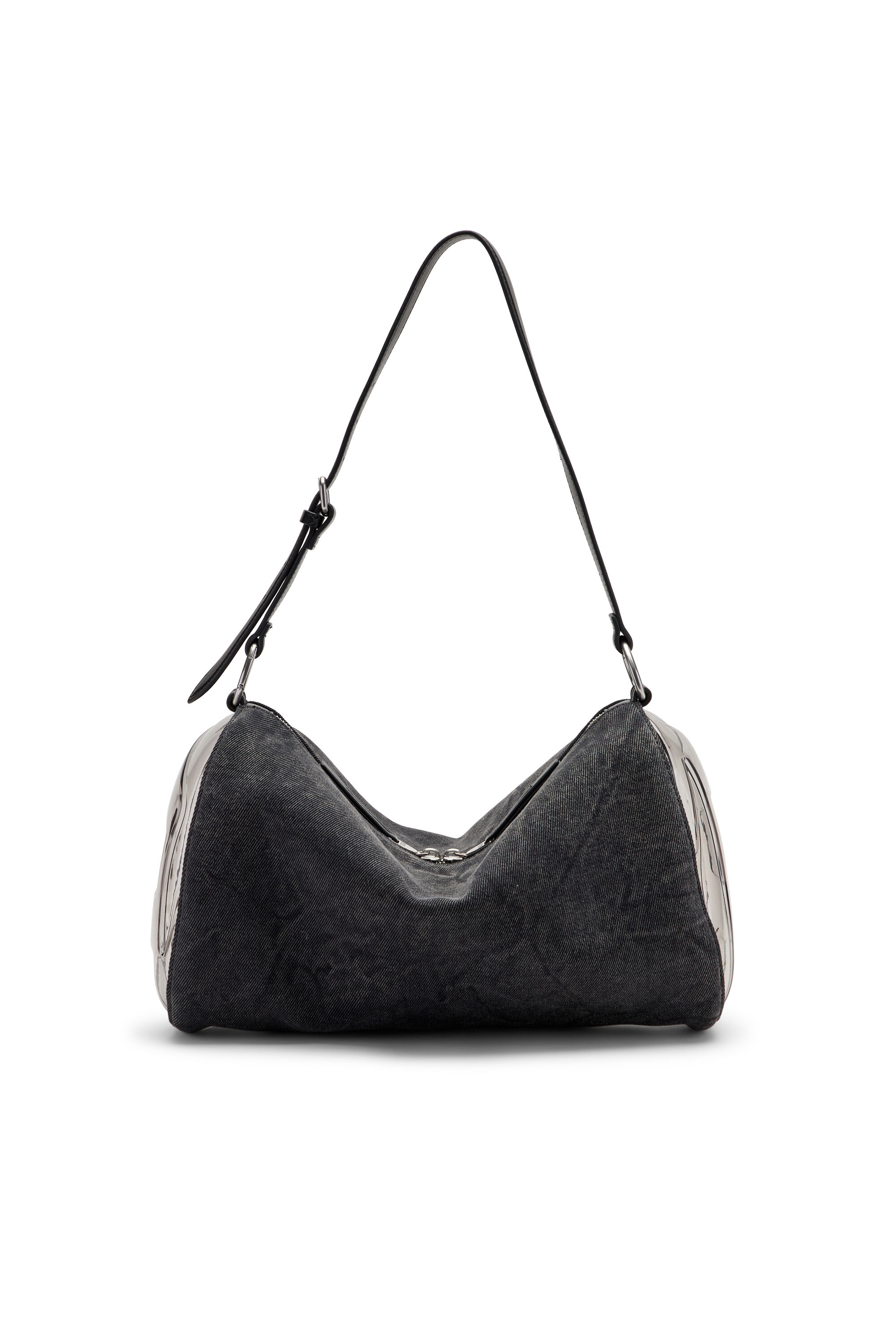 Diesel - LOAD-D SHOULDER BAG X, Unisex's Load-D-Shoulder bag with transparent Oval D sides in Black - 2