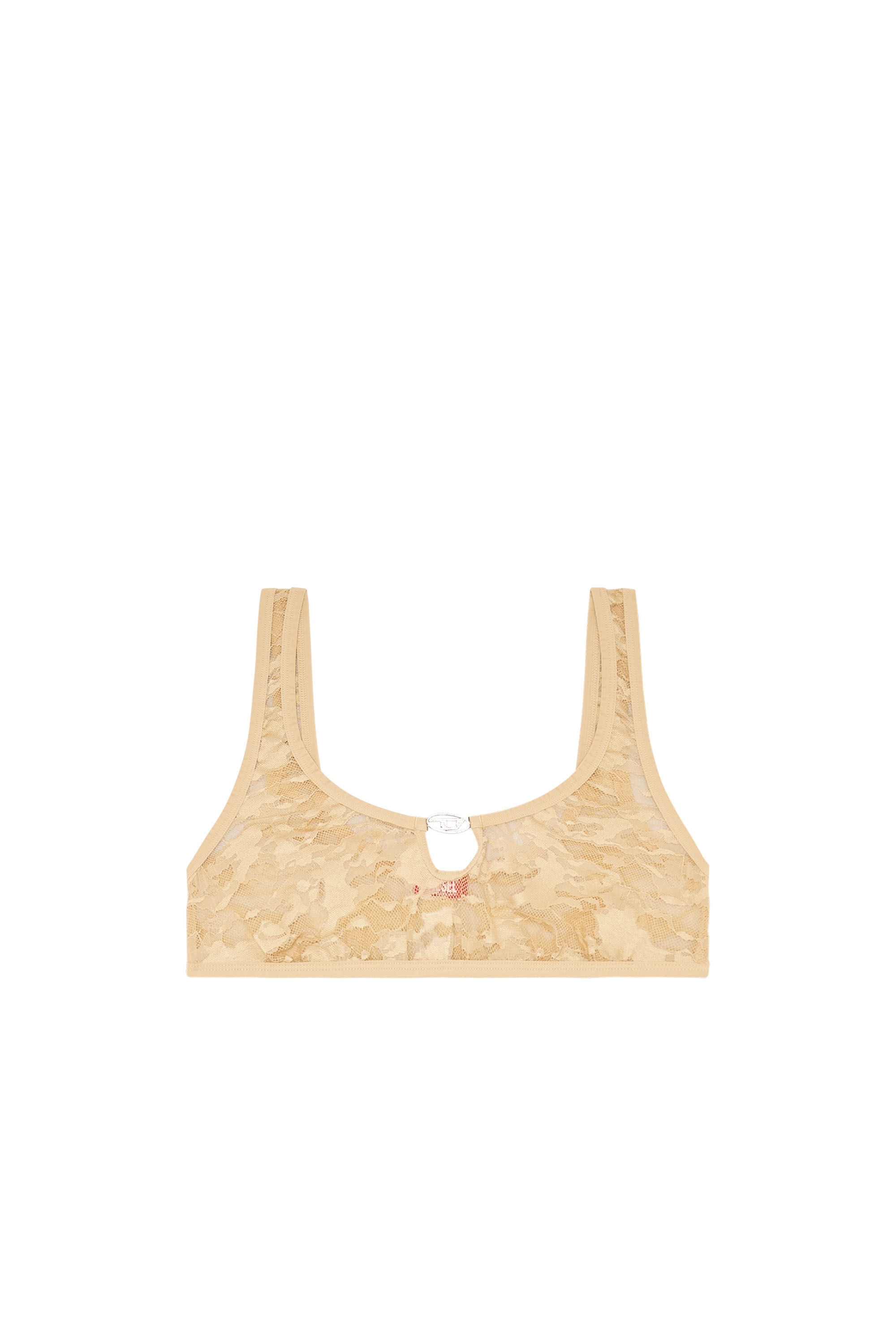 Diesel - UFSB-D-OVAL-LACE-BRALETTE, Woman's Camo lace bralette with Oval D plaque in Light Brown - 2