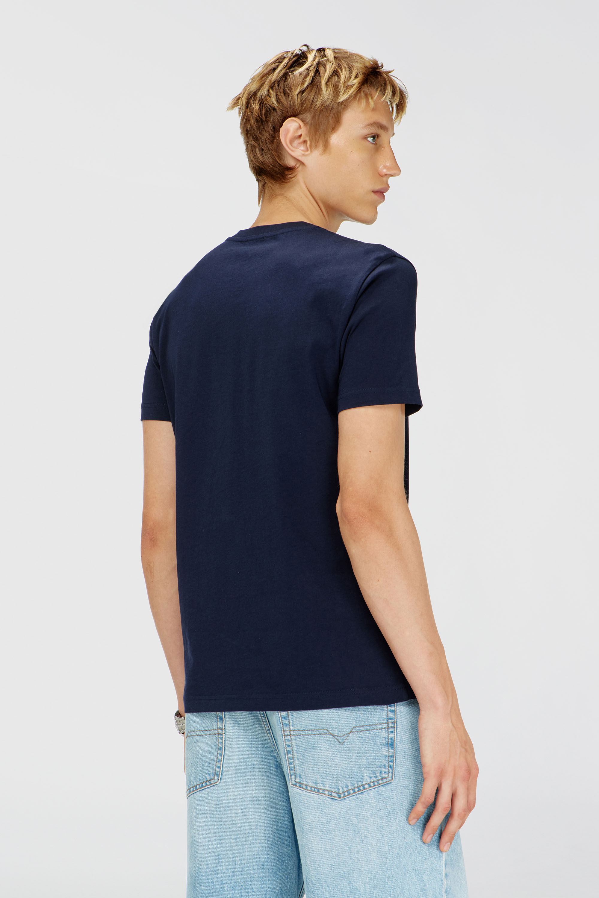 Diesel - T-DIEGO-T92, Man's Cotton T-shirt with Oval D logo in Blue - 4