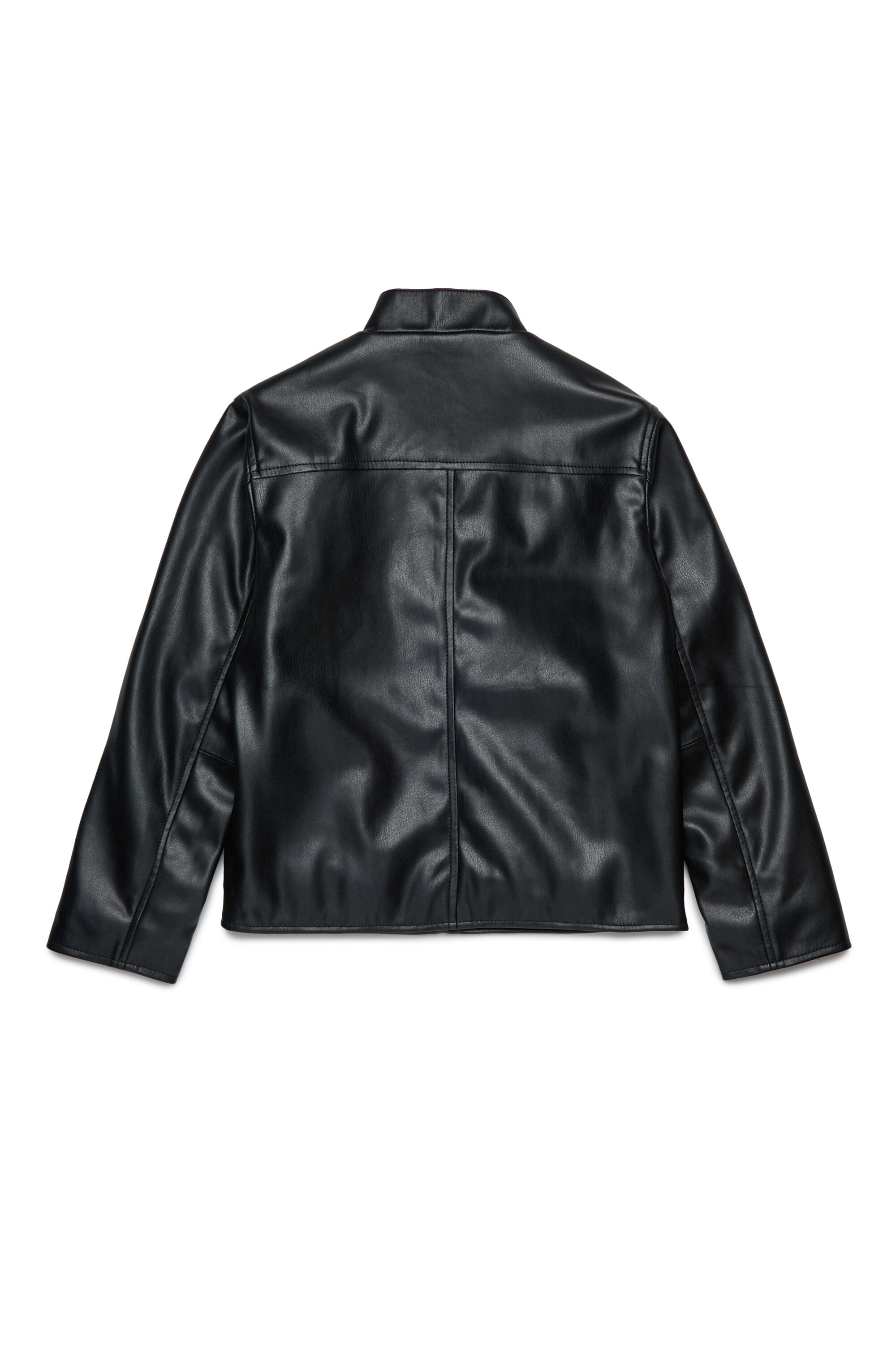 Diesel - JLMETVERT, Man's Jacket in faux leather with logo in Black - 2