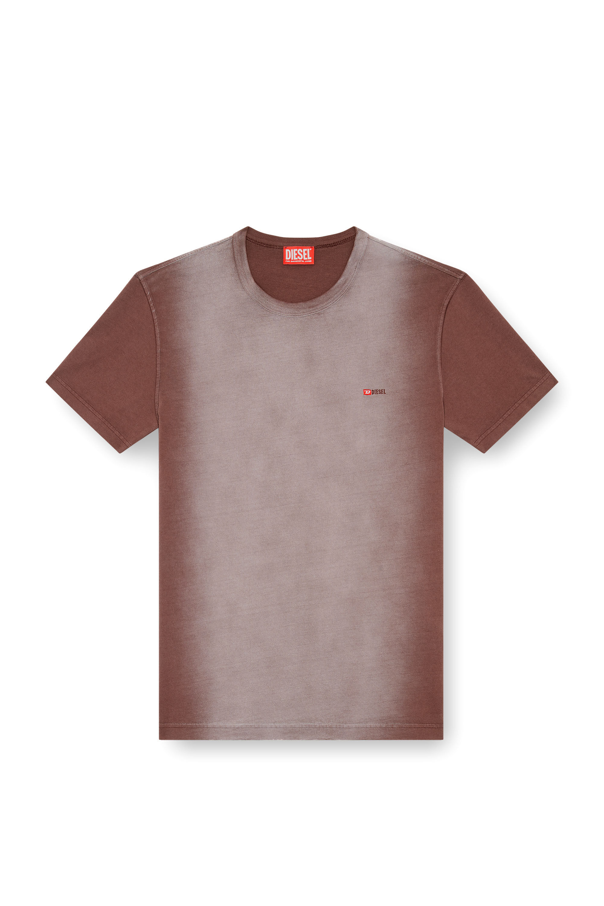 Diesel - T-ADJUST-Q2, Man T-shirt in sprayed cotton jersey in Brown - Image 2