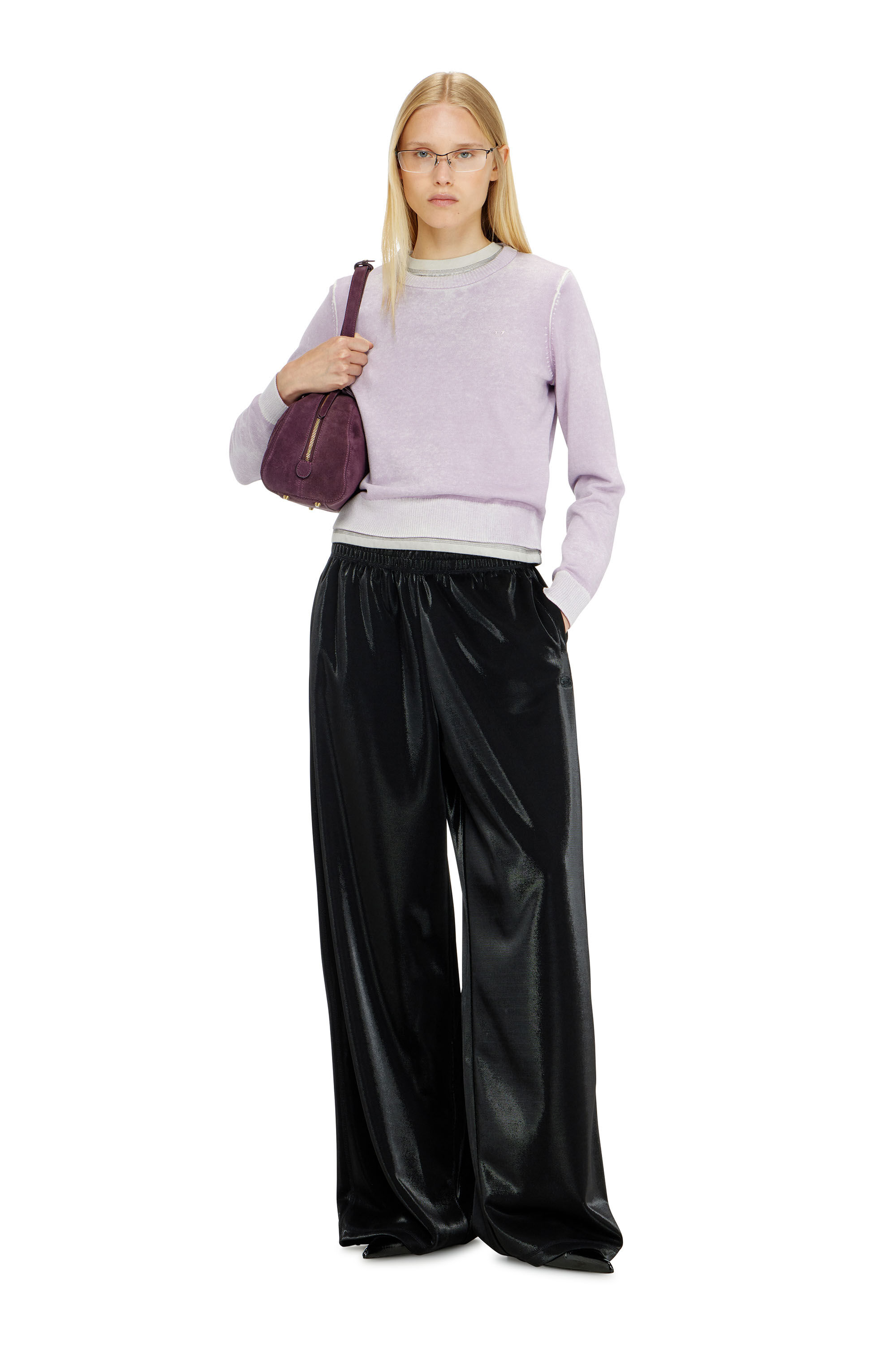 Diesel - P-ROSY, Woman's Sweatpants in shiny piquet fabric in null - 1
