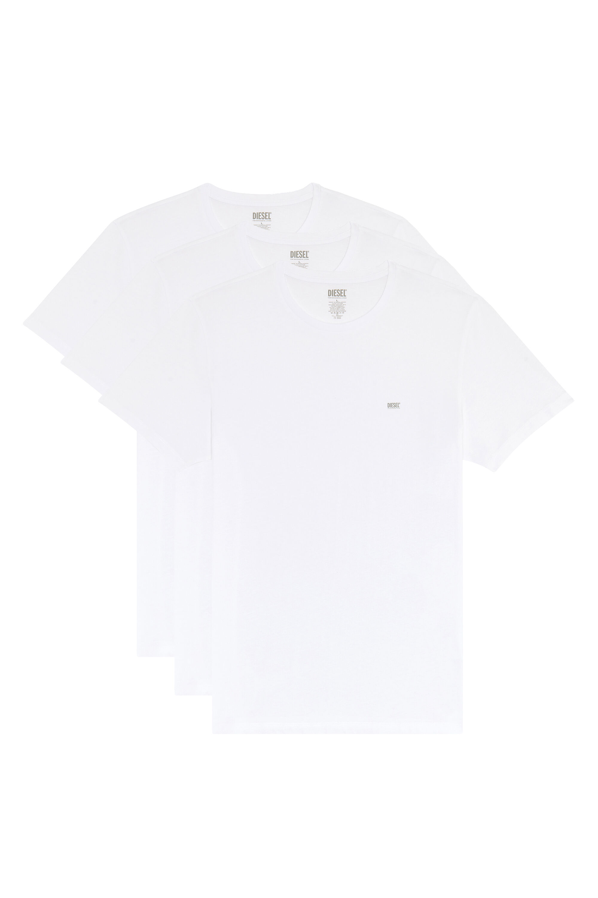 Diesel - UMTEE-JAKETHREEPACK, Man's Three-pack crew-neck T-shirts in White - 2