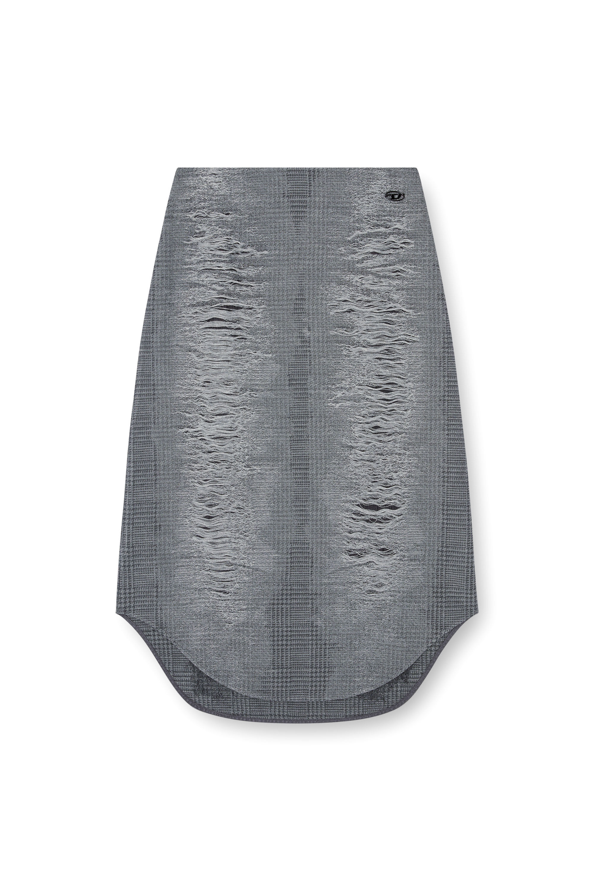 Diesel - O-TAVY, Woman's Checked skirt with distressed effect in Grey - 2