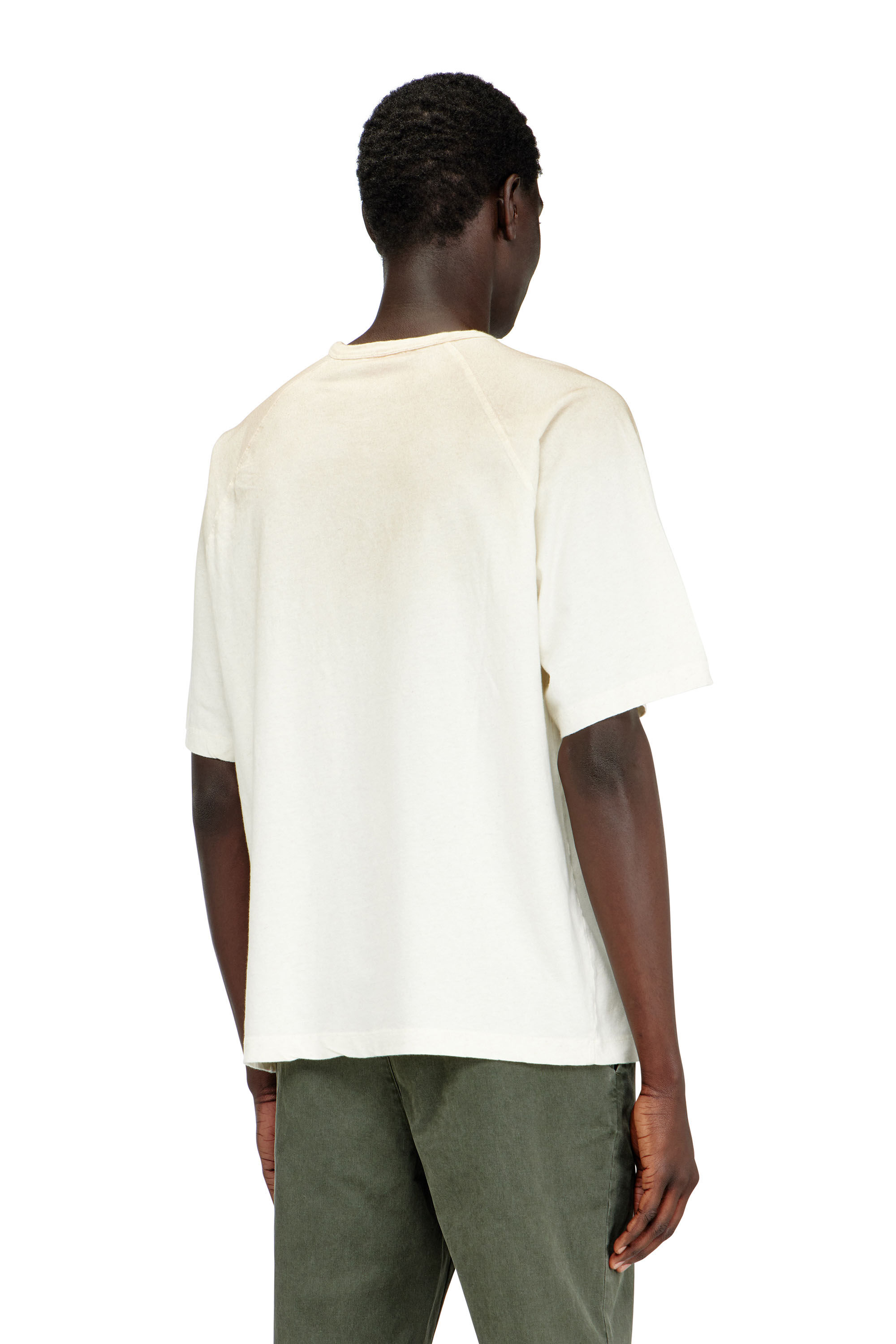 Diesel - T-ALECY, Man's T-shirt with Diesel crest graphic in White - 4