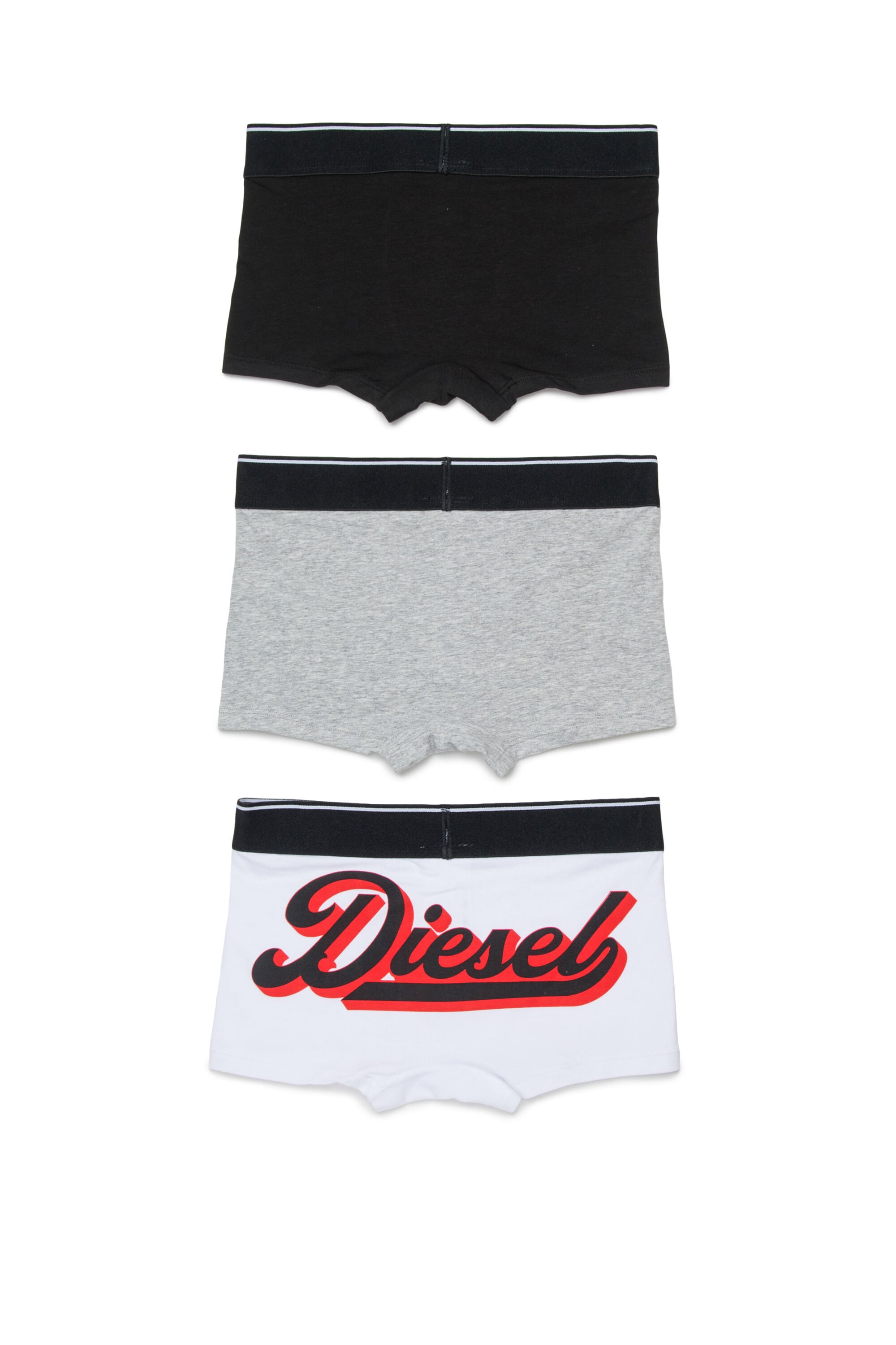 Diesel - UM-UGORTRIPACK-DD, Man's Three-pack boxers with back print in White/Black - 2