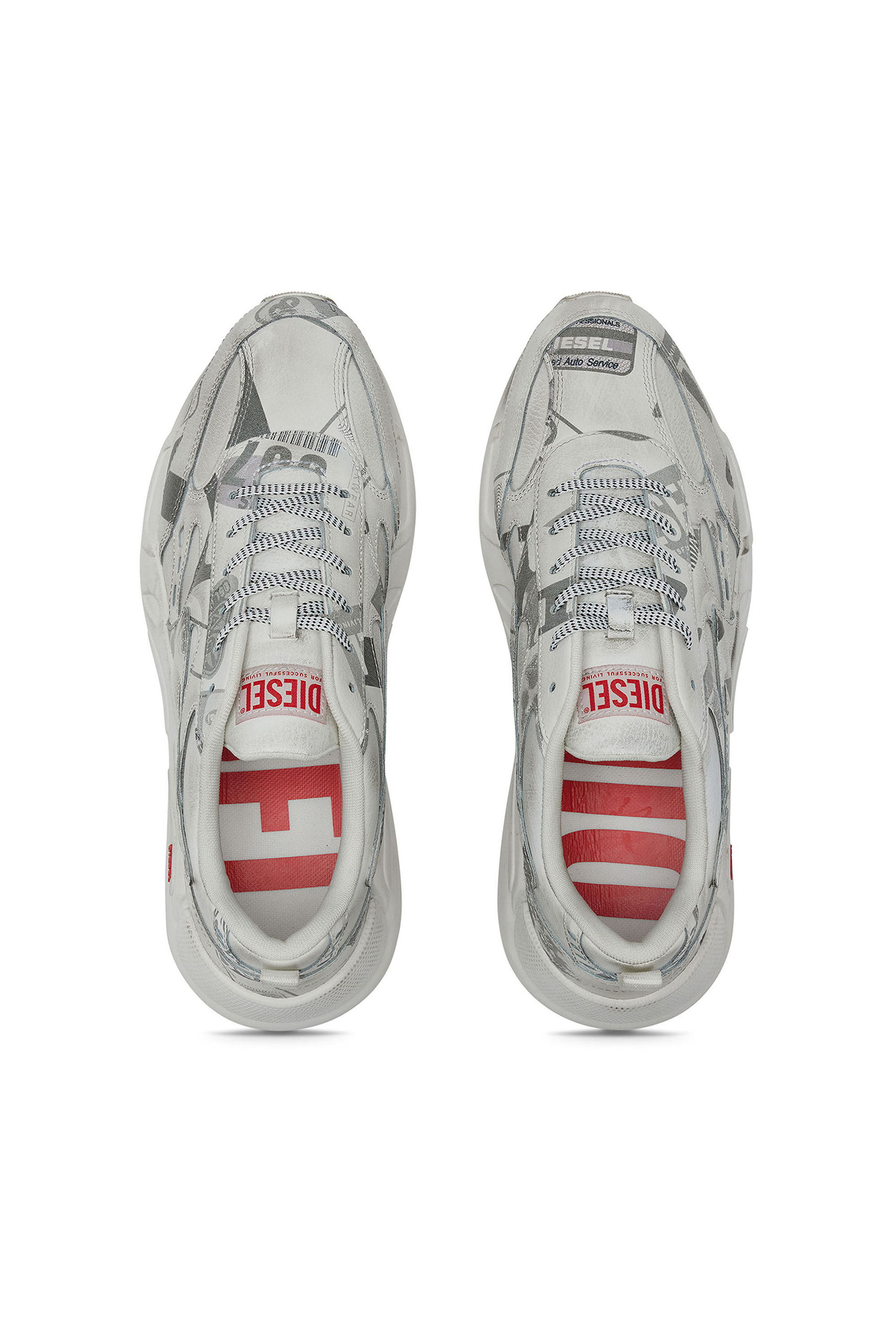 Diesel - S-SERENDIPITY SPORT, Man S-Serendipity-Leather sneakers with graphic overlays in White - Image 4