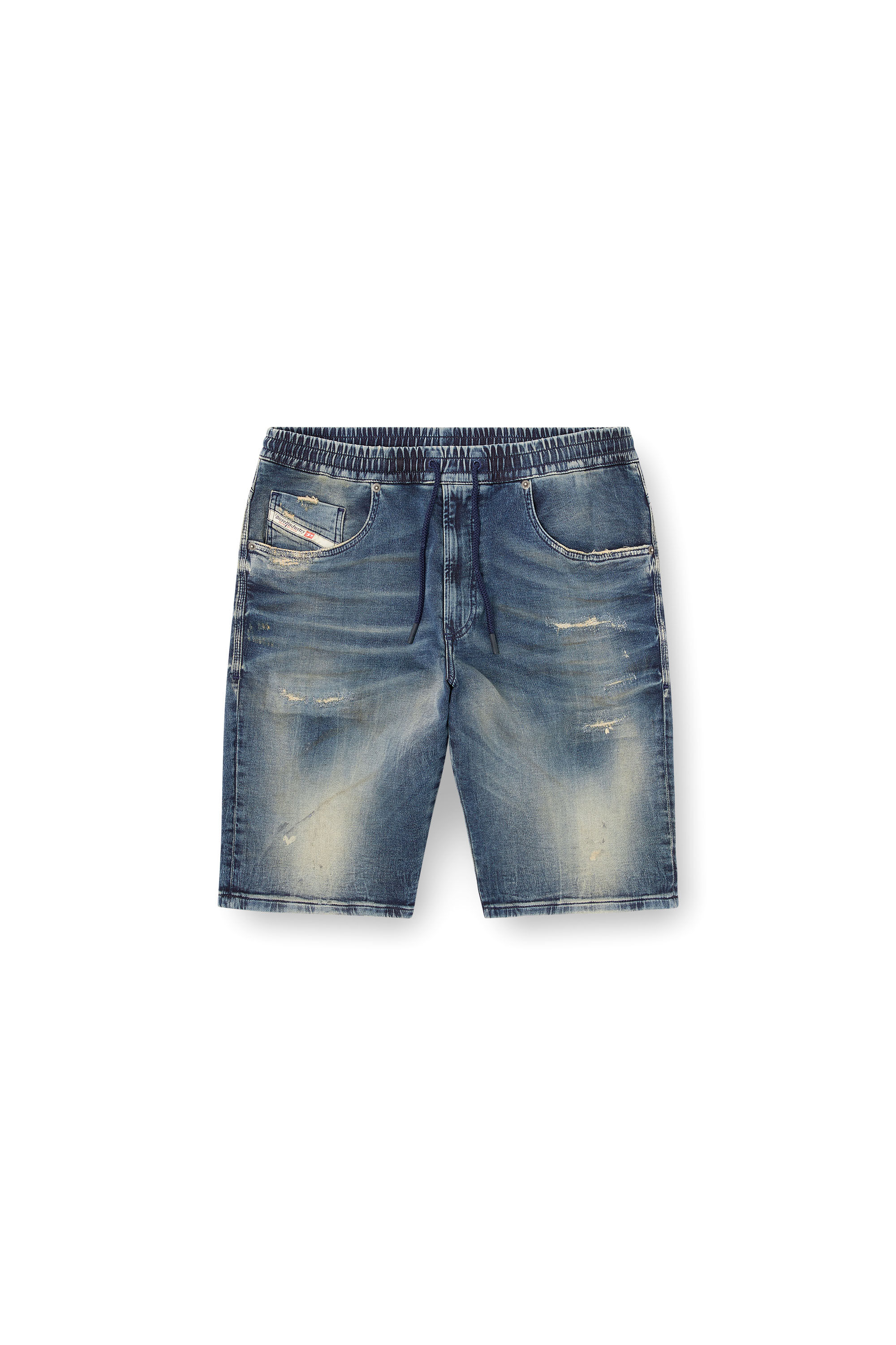 Diesel - 2033 D-KROOLEY-SHORT JOGG, Man's Chino shorts in JoggJeans in Dark Blue - 2