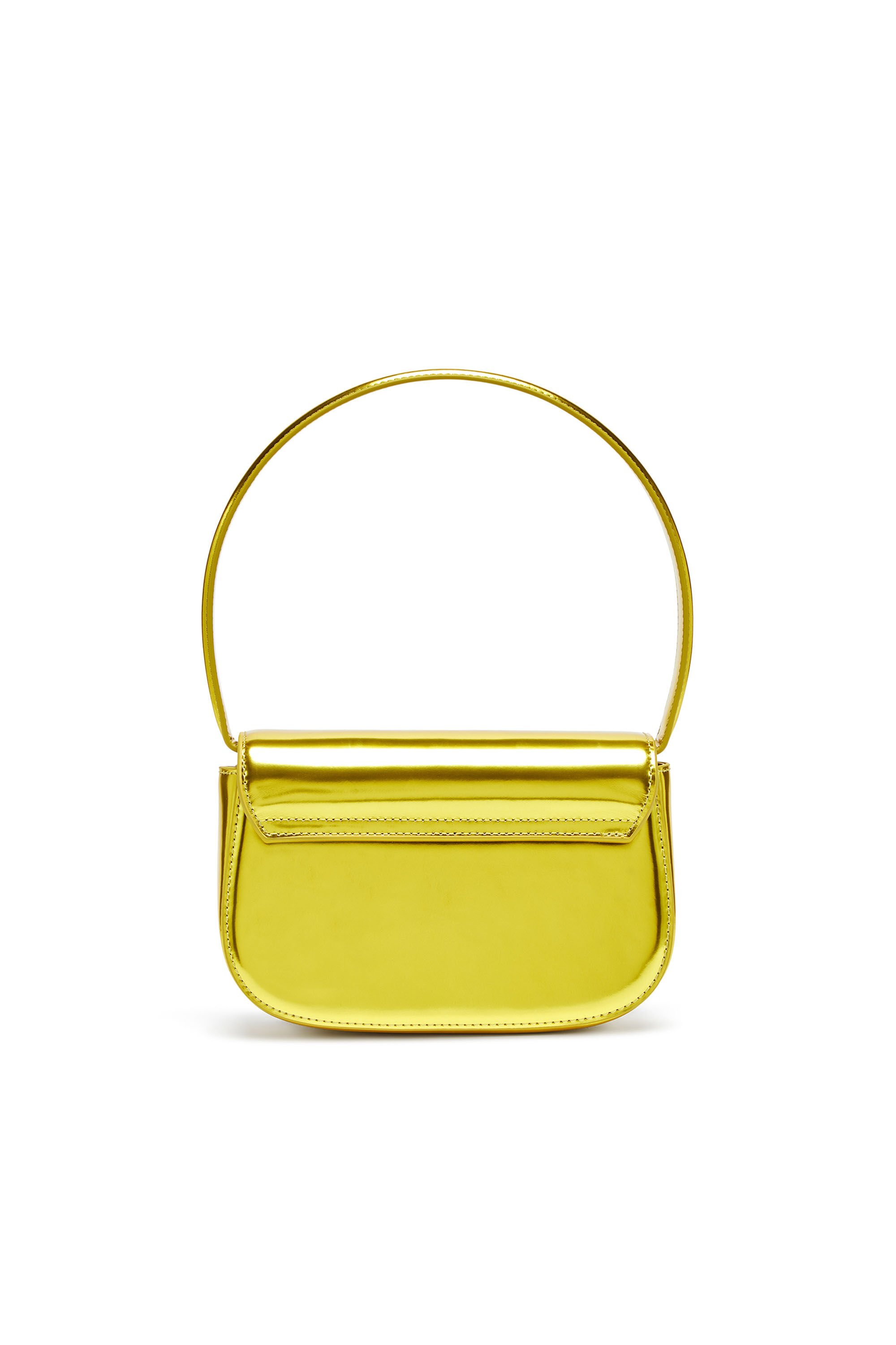 Diesel - 1DR, Woman 1DR-Iconic shoulder bag in mirrored leather in Yellow - Image 3