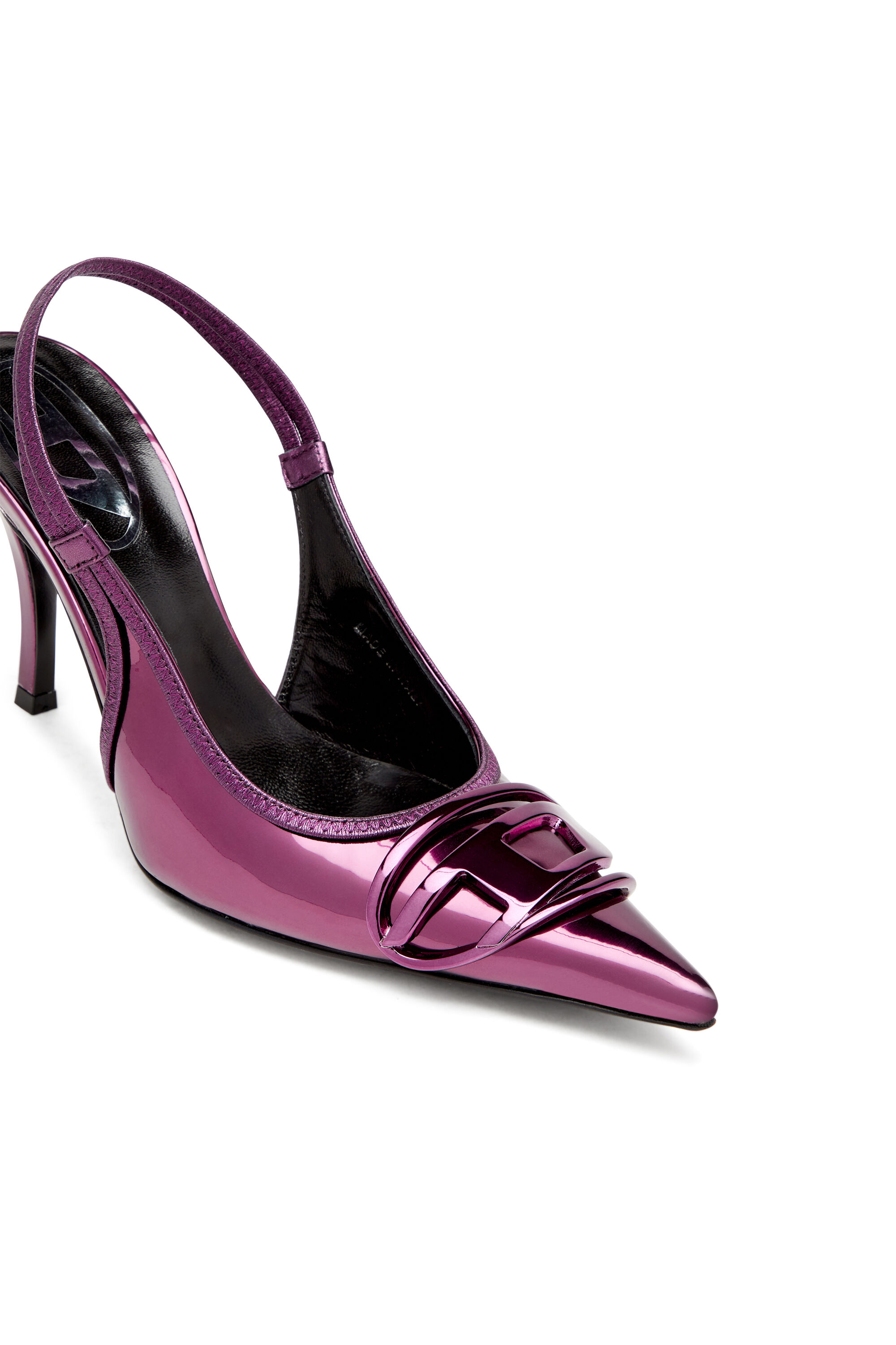 Diesel - D-VENUS SB, Woman's D-Venus-Slingback pumps with mirror finish in Dark Violet - 4