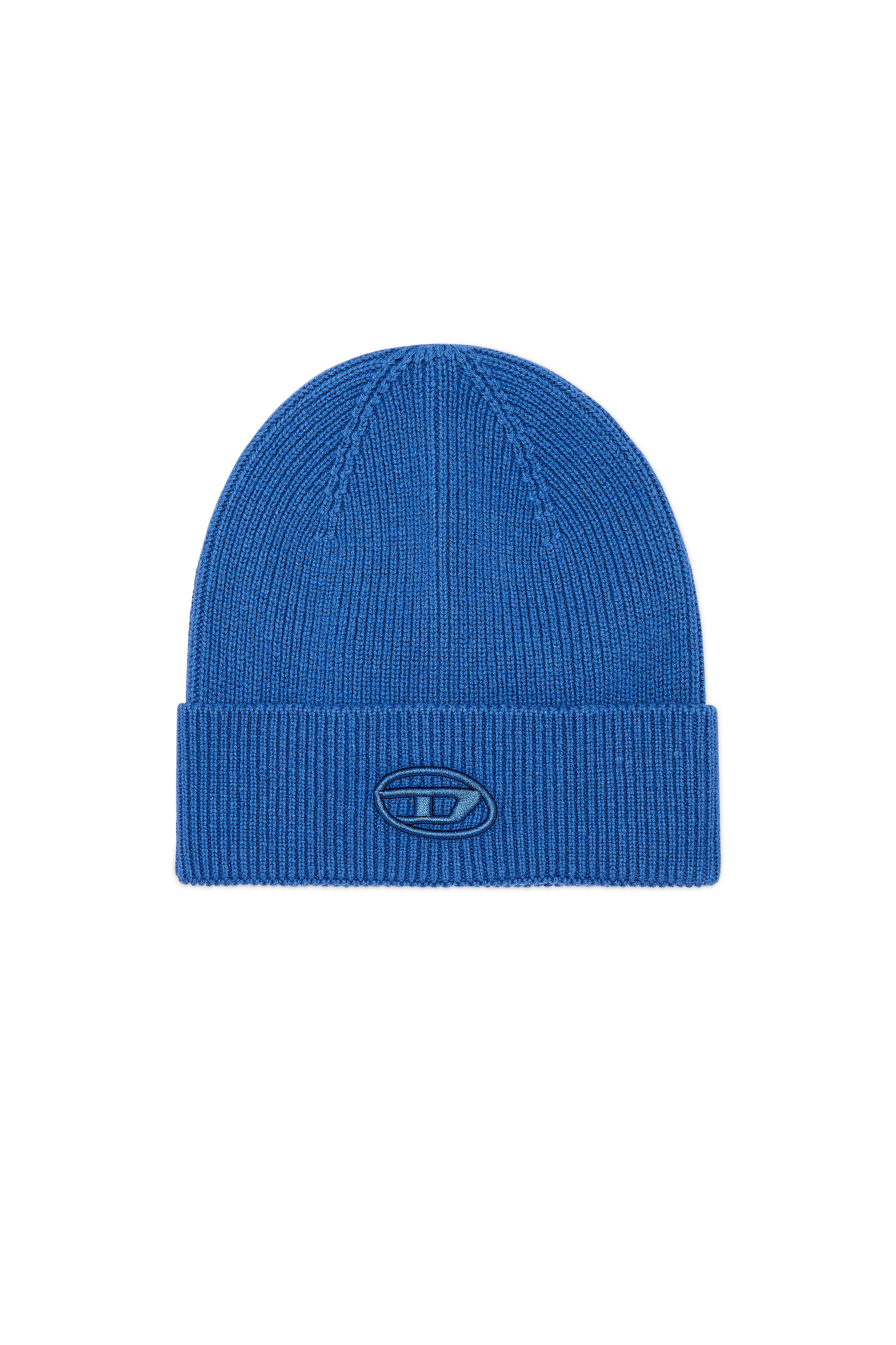 Diesel - K-CODER-FULLY B, Unisex Ribbed beanie with D embroidery in Blue - Image 1
