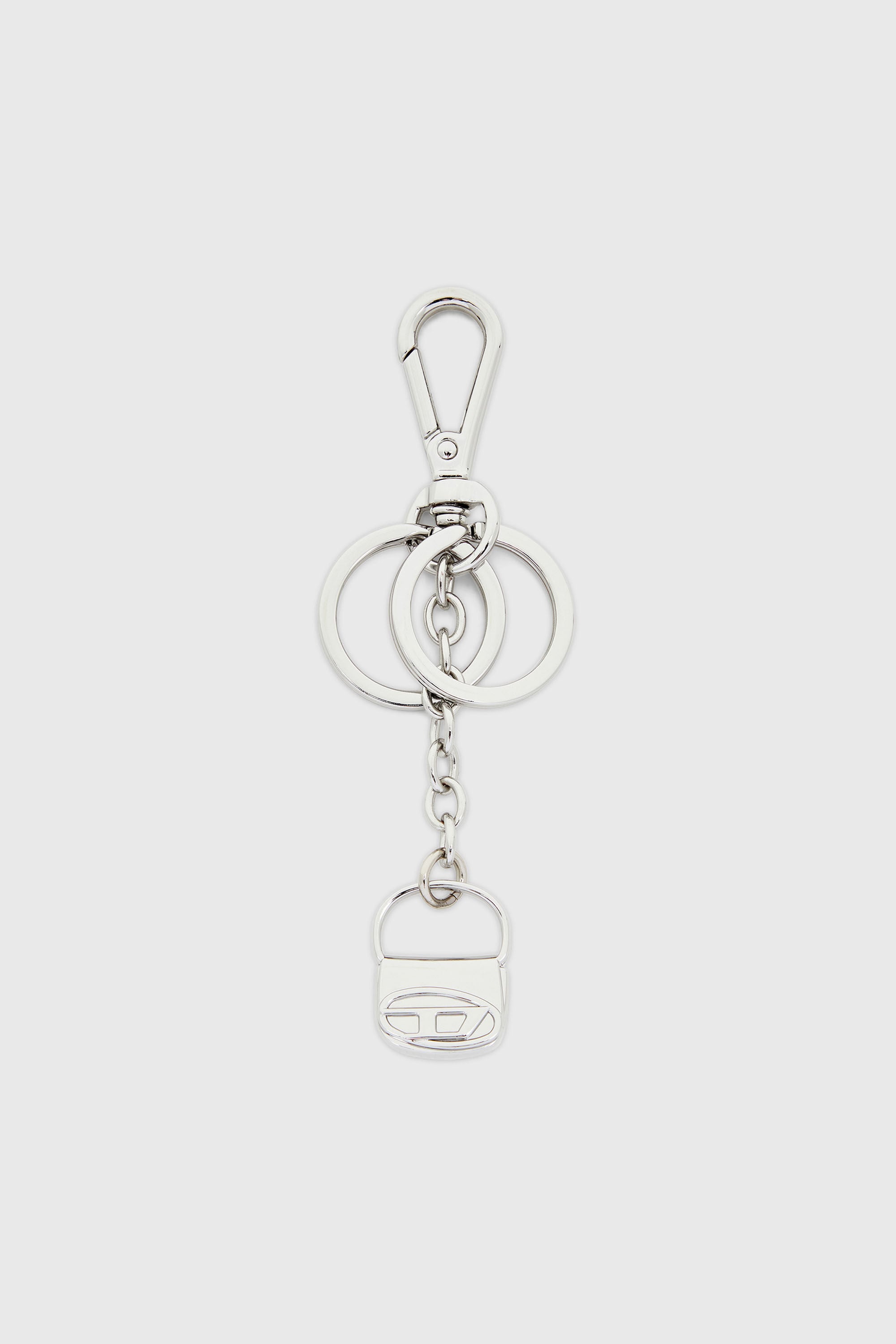 Diesel - 1DR-KEYRING CHARM, Woman's Metal keyring with 1DR bag charm in Silver - 1