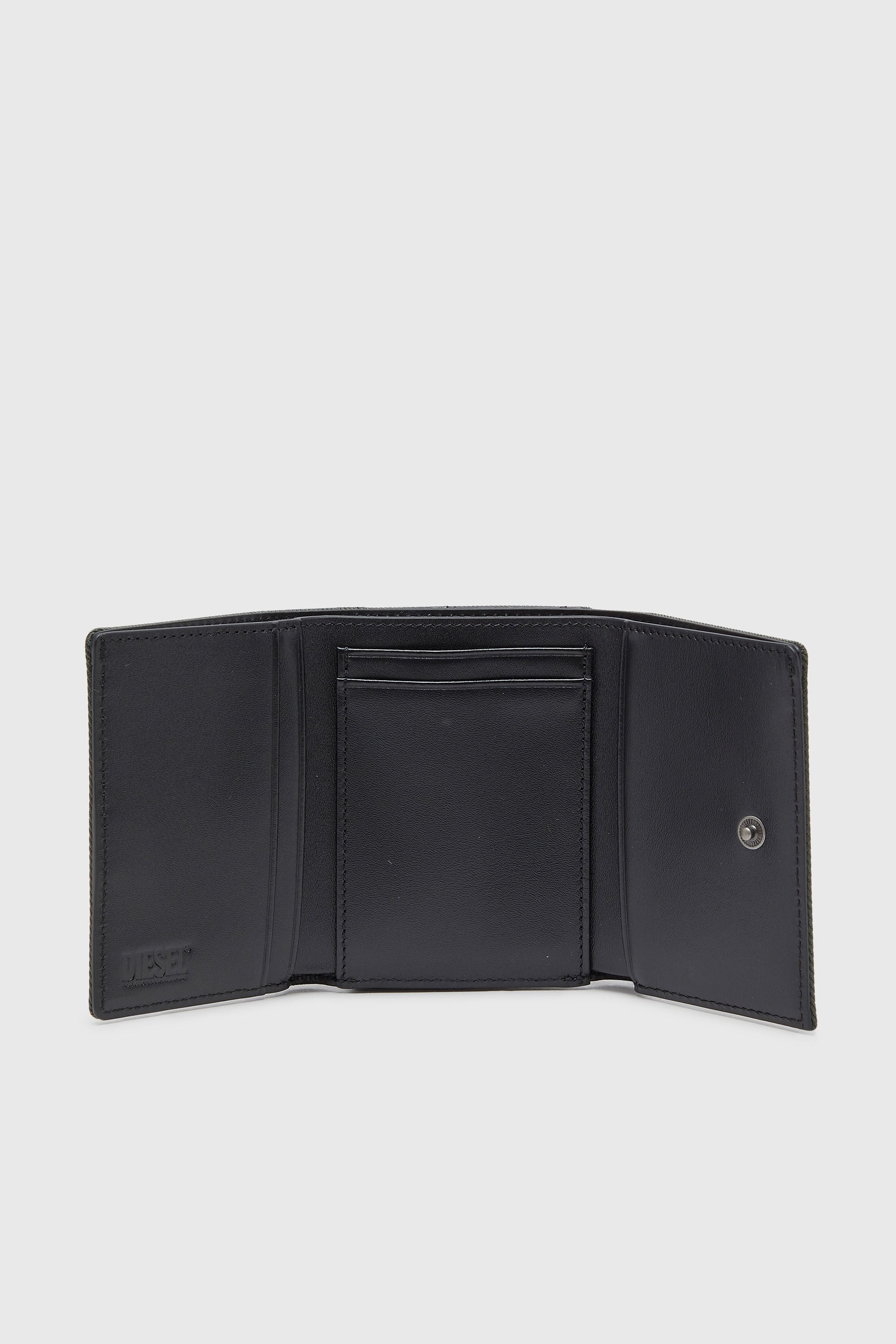 Diesel - D-PACK TRI FOLD COIN 3D, Man's Coin case with embossed patch in Green - 3