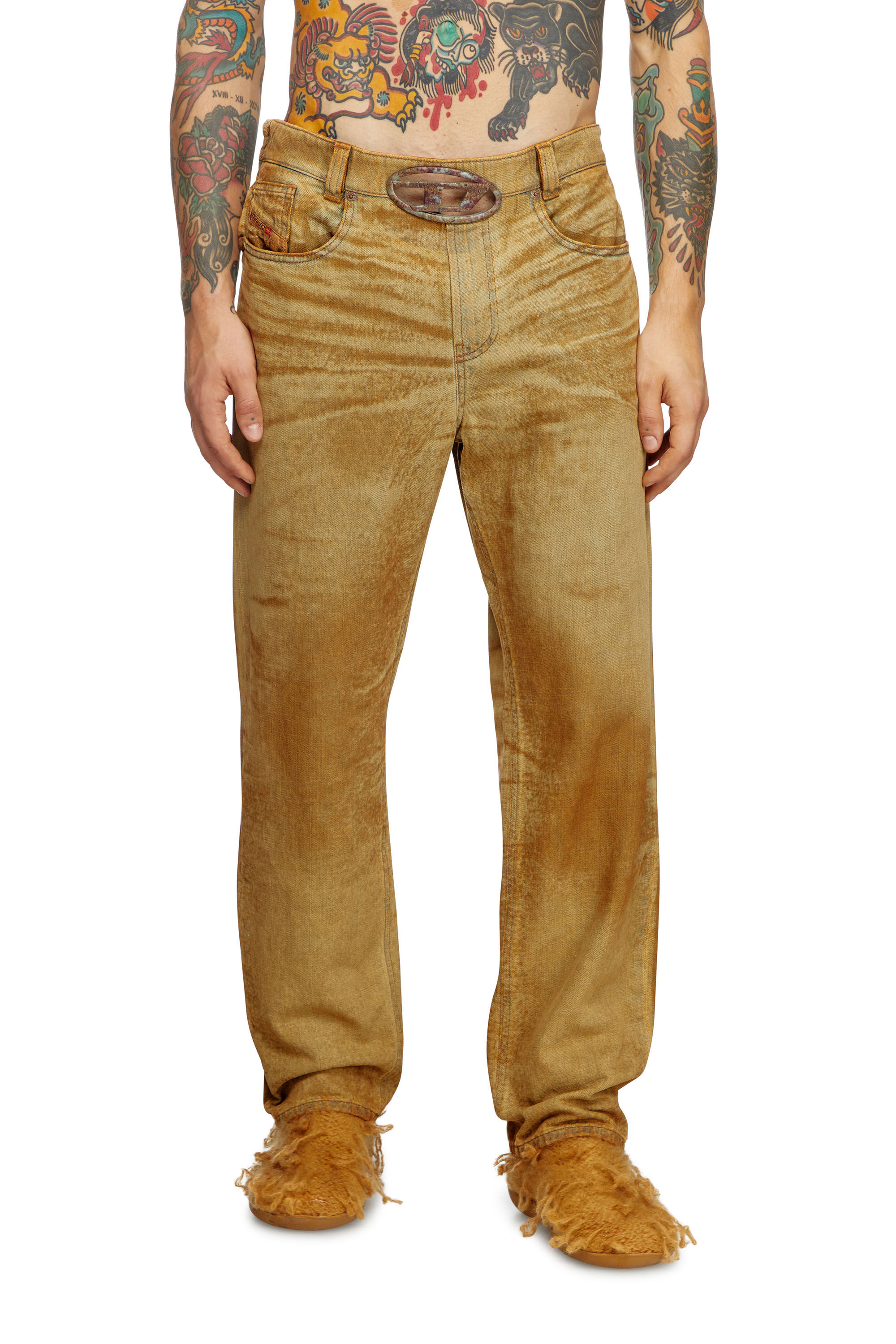 Diesel - Man's Regular Jeans 2010 D-Macs 0AJET, Light Brown - 3