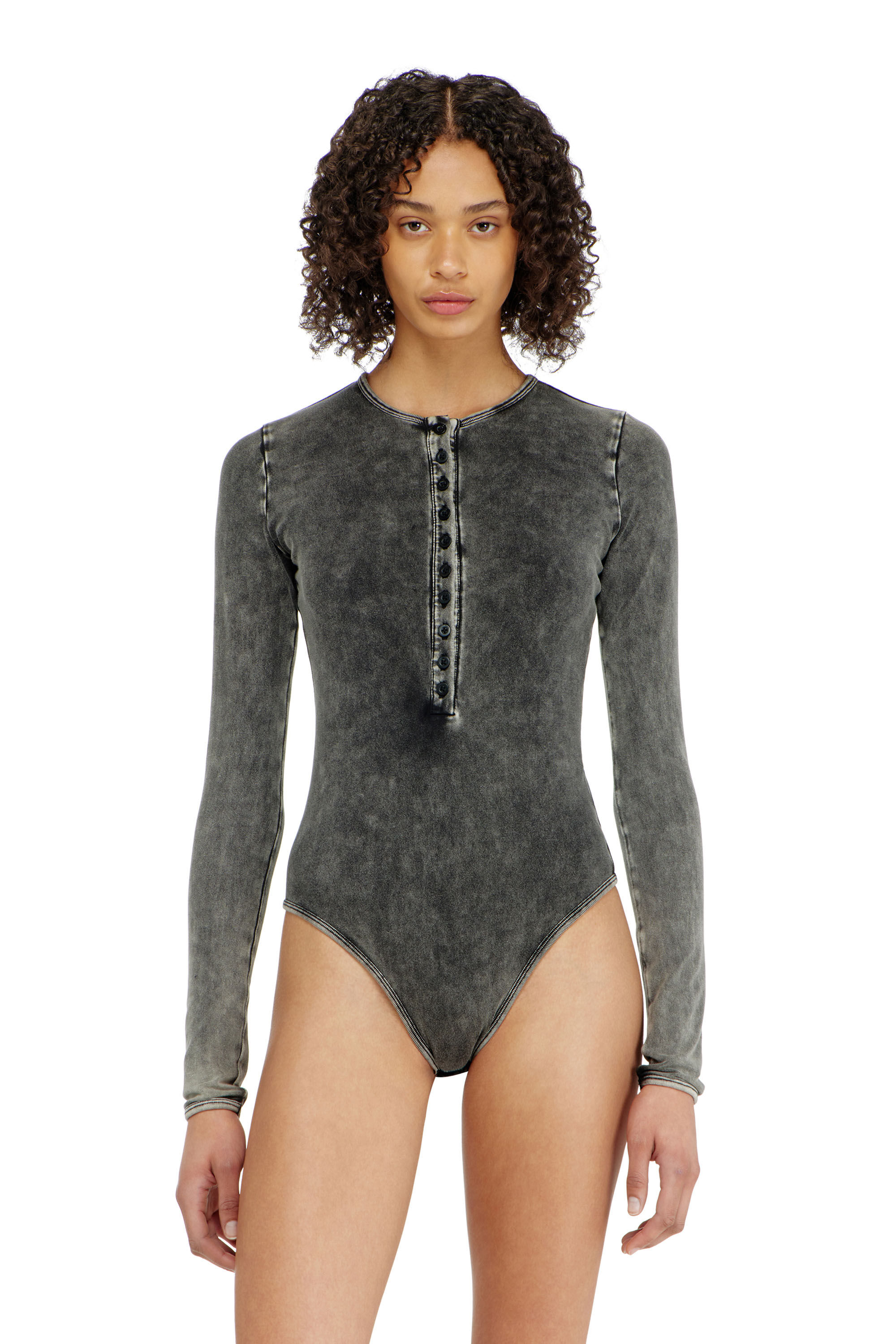 Diesel - FRESYA-DNM, Woman's Cotton bodysuit with buttoned front in null - 2