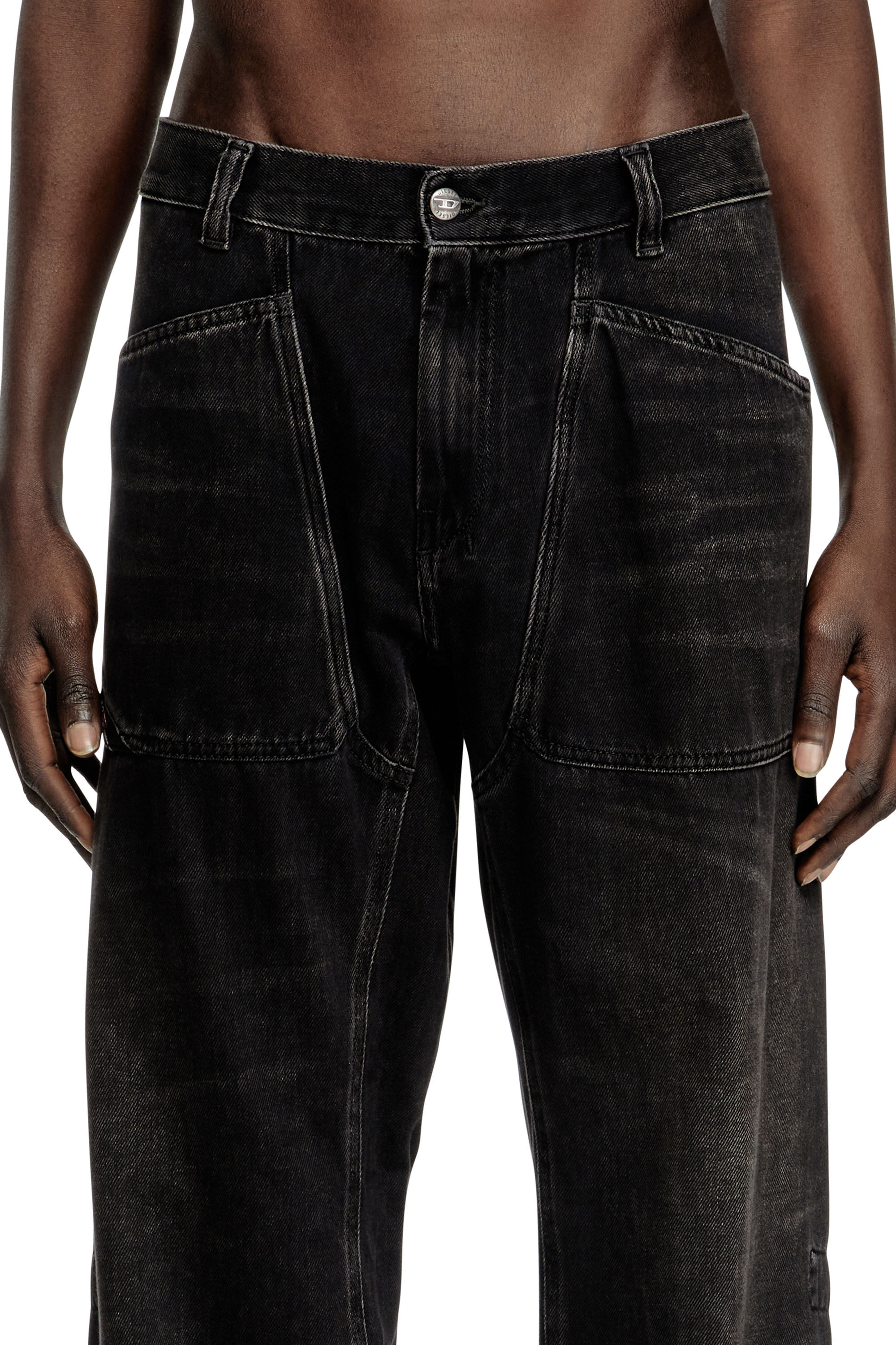 Men's Relaxed Jeans | Black/Dark grey | Diesel D-Zeta