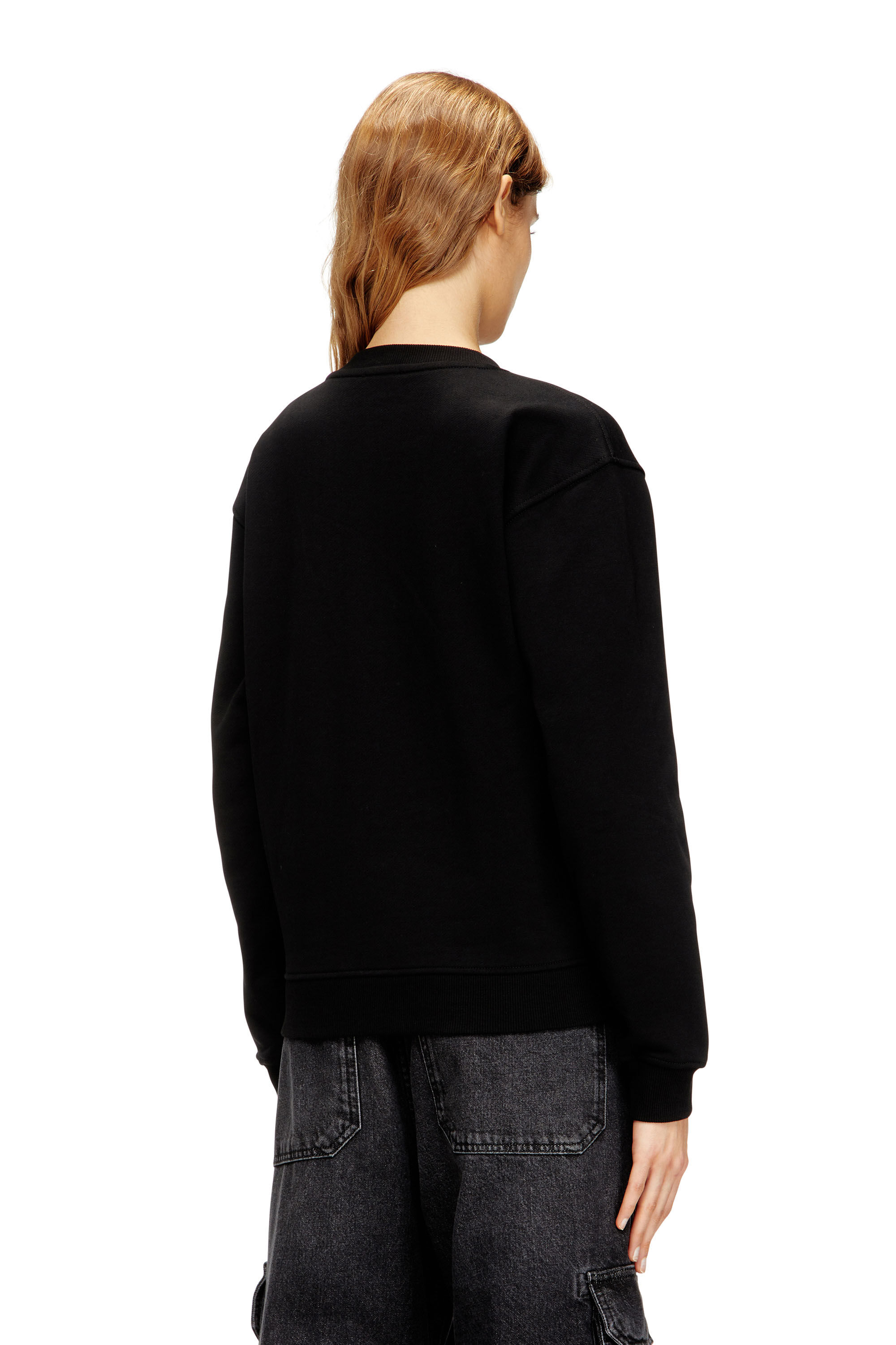 Diesel - F-NORMY-OD, Woman's Cotton sweatshirt with Oval D embroidery in Black - 4