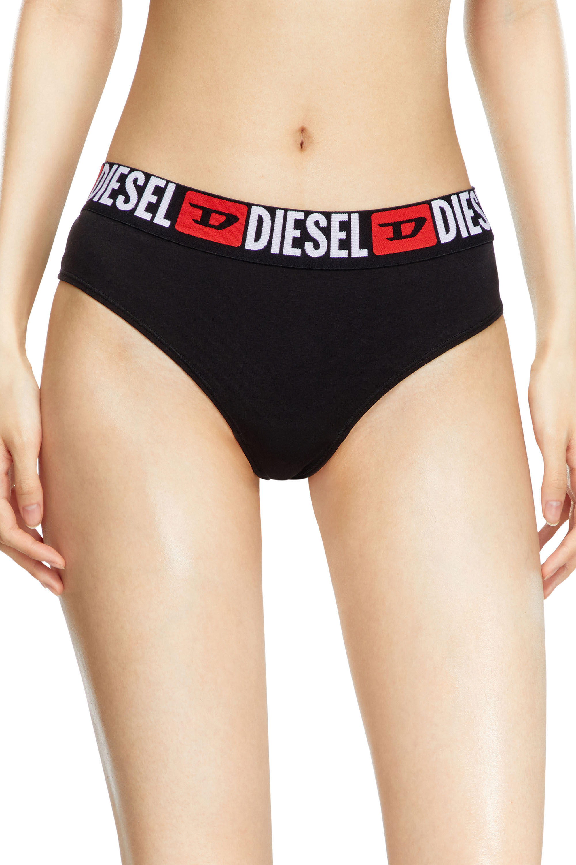 Diesel - UFST-STARS-THREEPACK, Woman's 3-pack thongs with logo waist in Black - 3