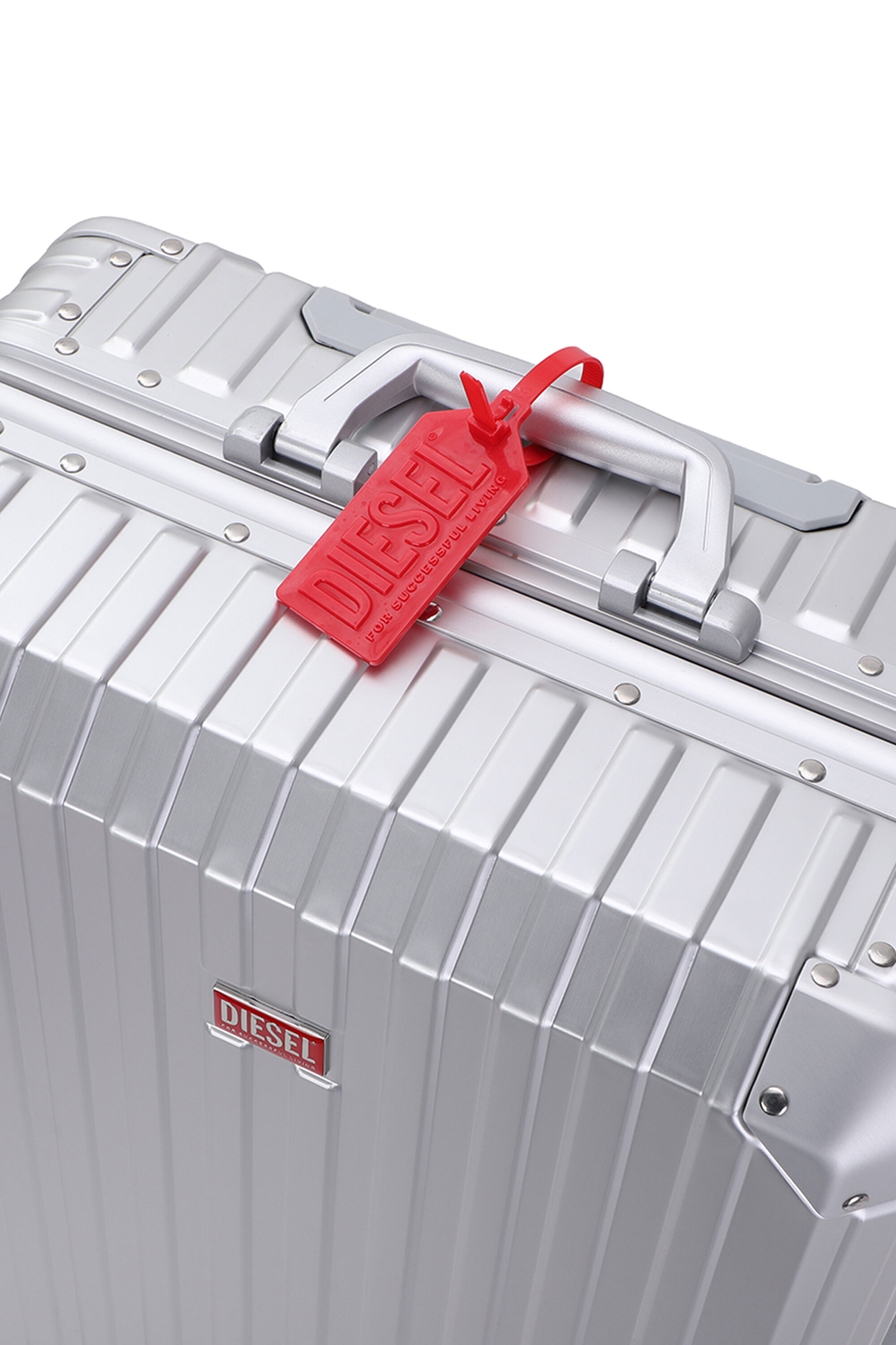 Diesel - DIESEL ALUMINUM TROLLEY- DSL002, Unisex's Aluminum suitcase size M in Silver - 6