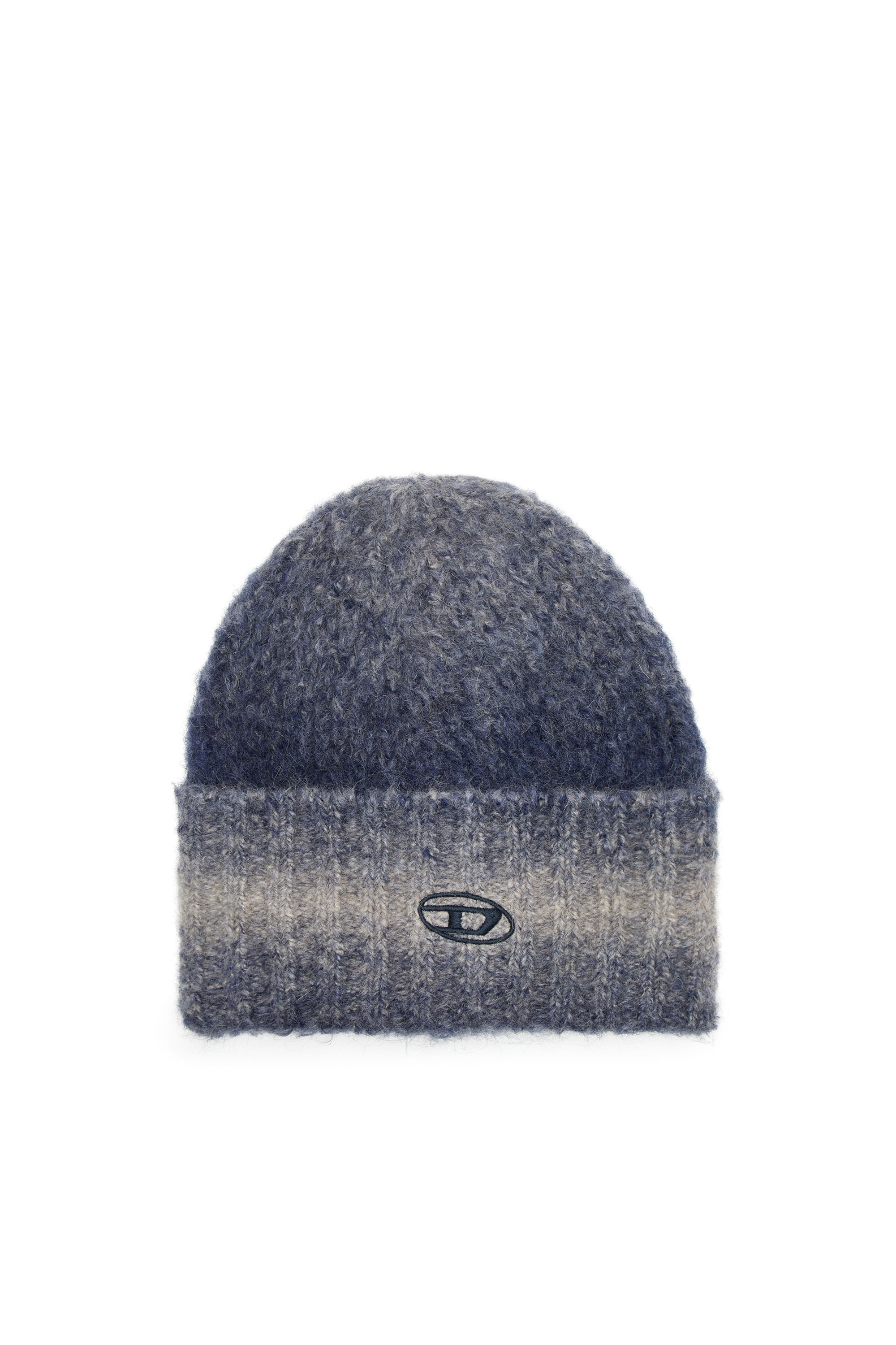 Diesel - K-PELO, Unisex Alpaca beanie with Oval D embroidery in Blue - Image 1