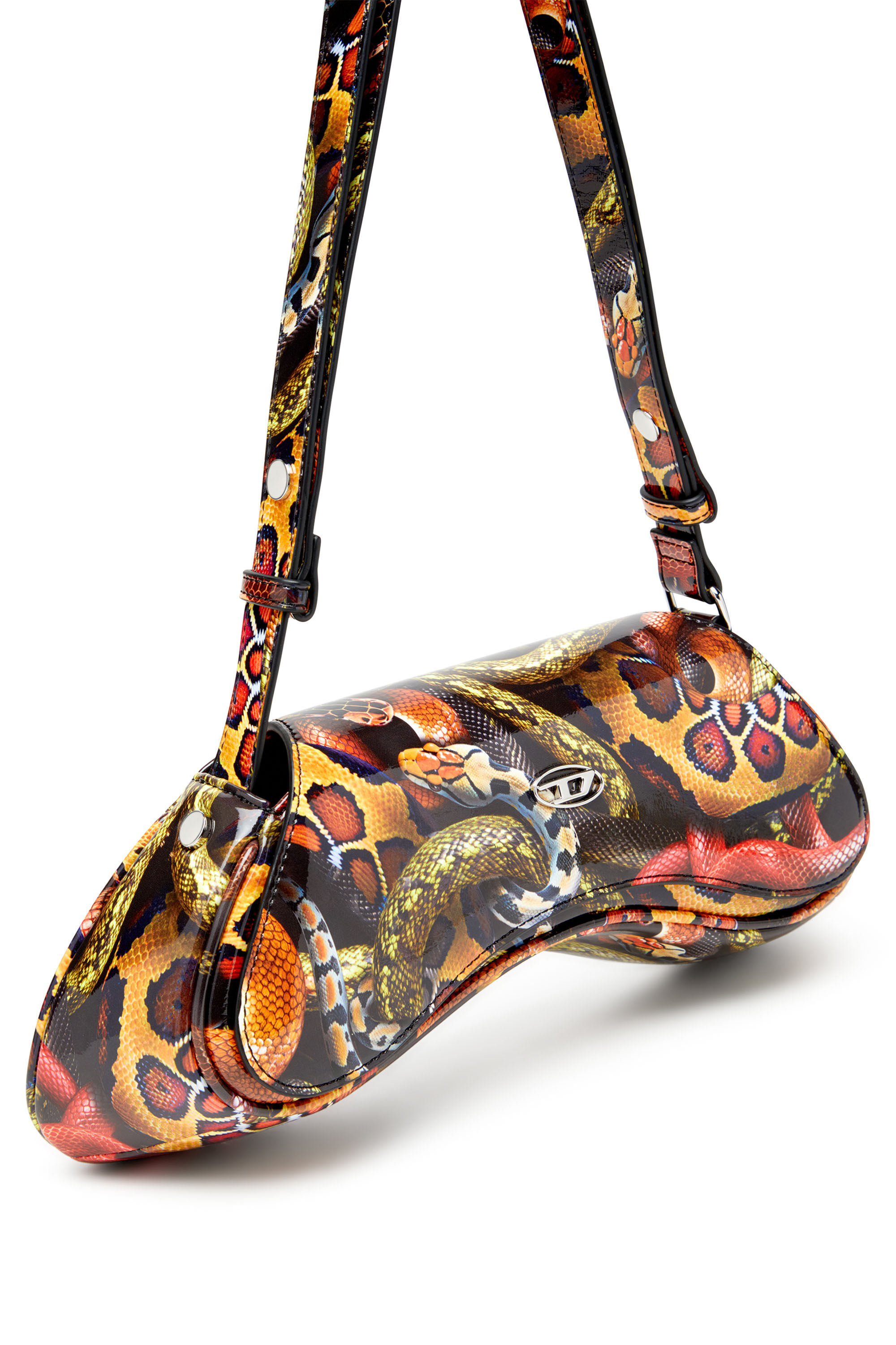 Diesel - CNY PLAY CROSSBODY, Woman's Shoulder bag with snake print in Multicolor - 2