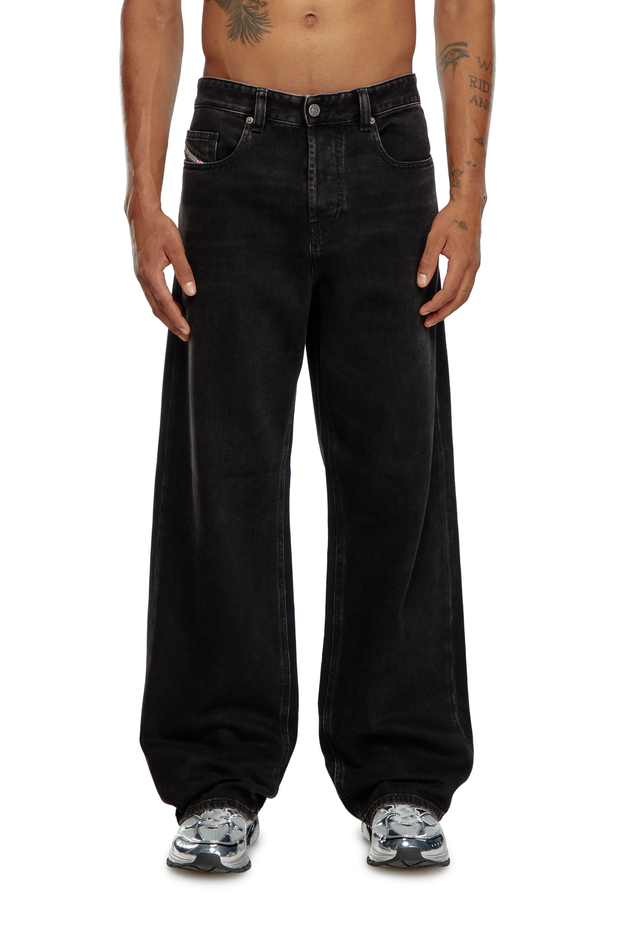 Diesel - Man's Relaxed Jeans 2001 D-Macro 09I35, Black/Dark grey - 3