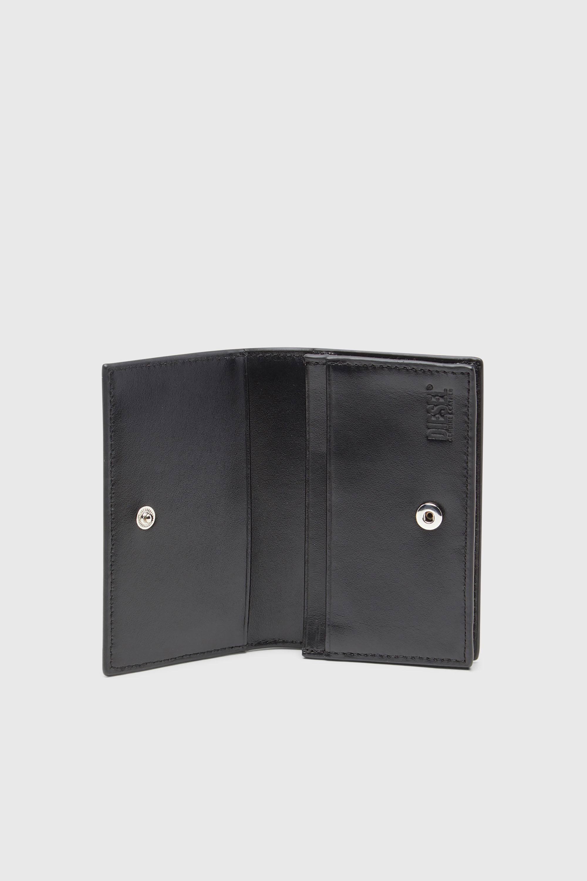 Diesel - 1DR CARD HOLDER IV, Woman's Leather card holder with enamelled Oval D in Black - 3