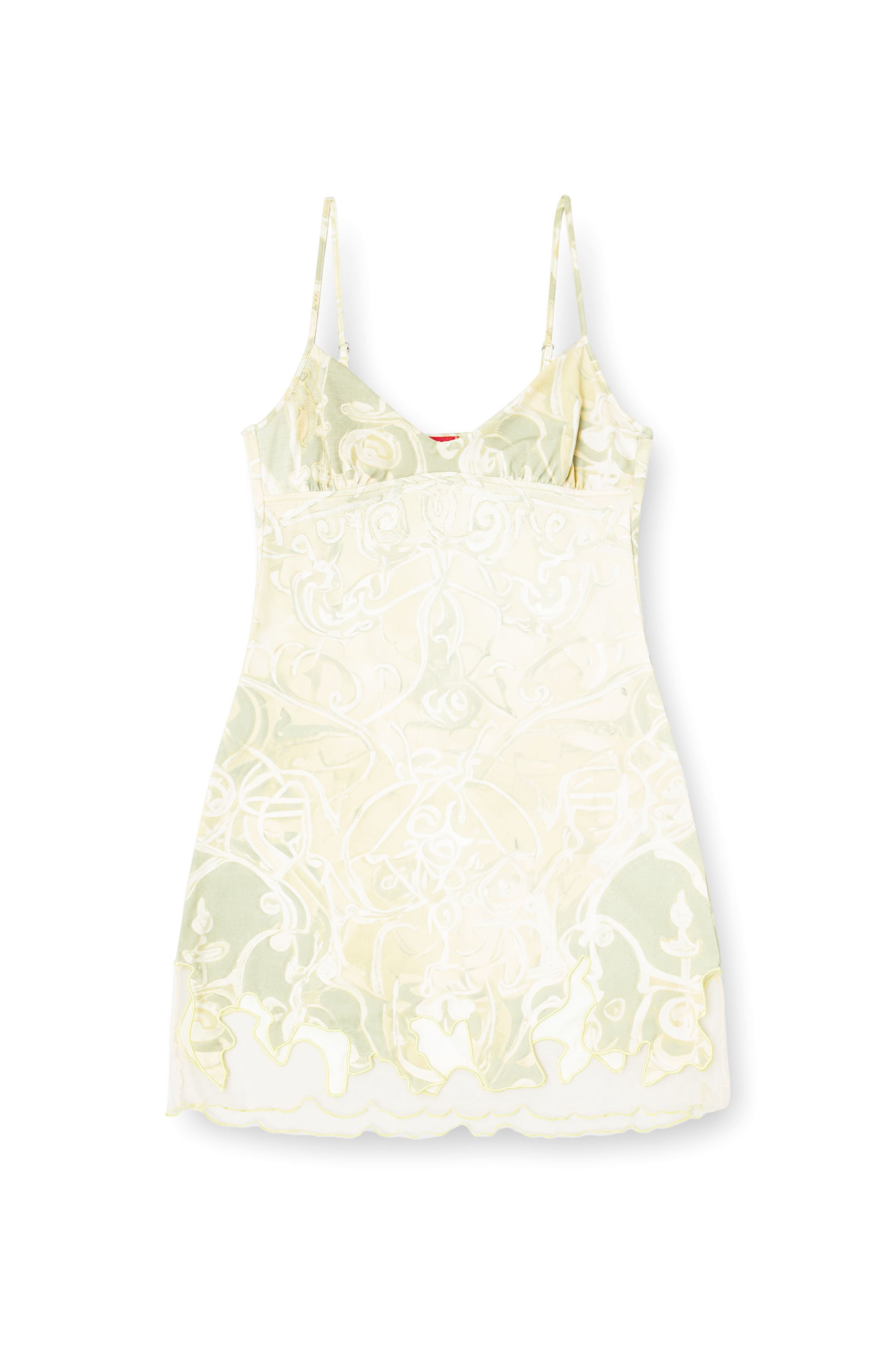 Diesel - D-INLAY, Woman's Nylon mini dress with Heraldic print in Green - 2