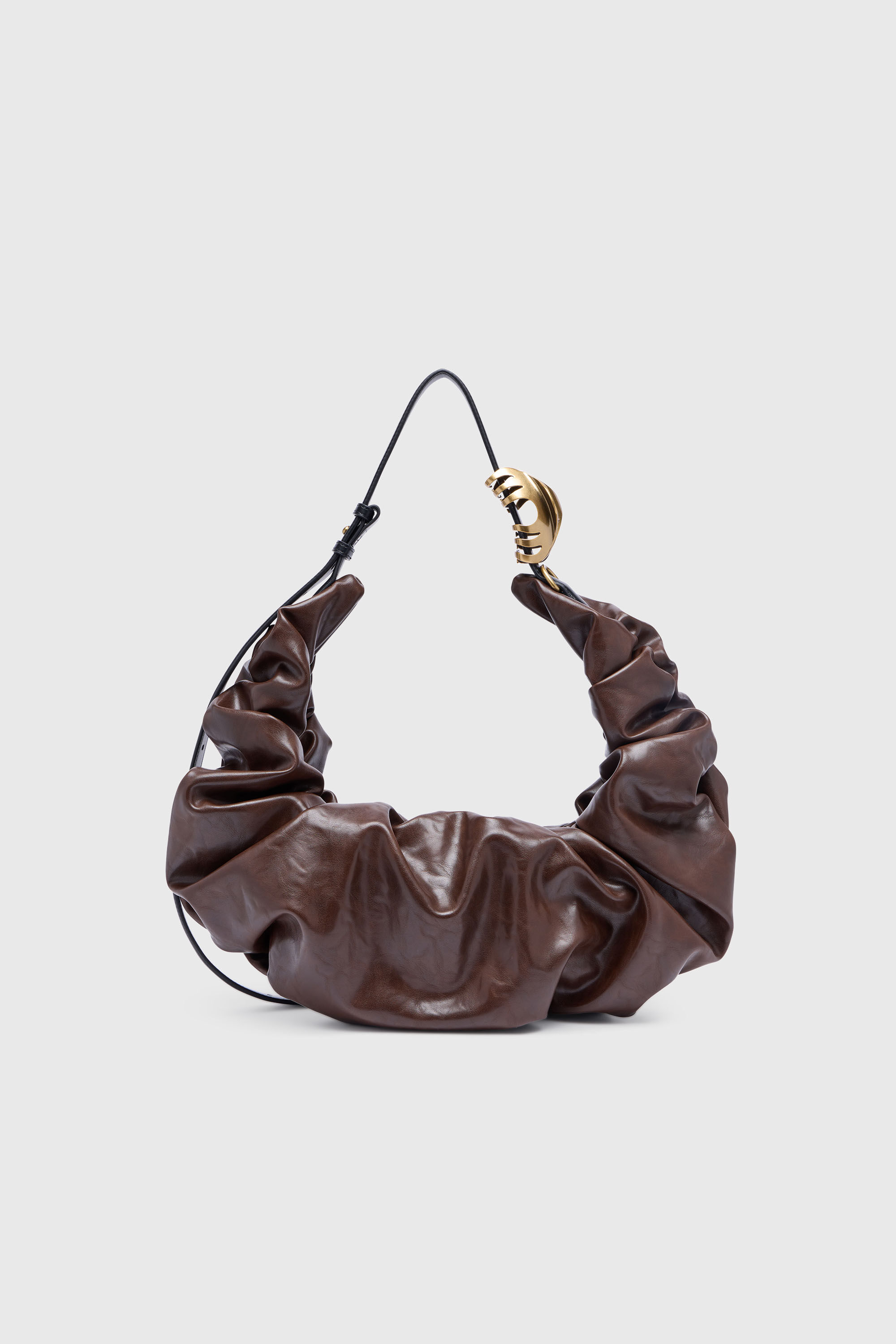 Diesel - GRAB-D HOBO L, Woman's Grab-D-Large scrunched hobo bag in Brown - 3
