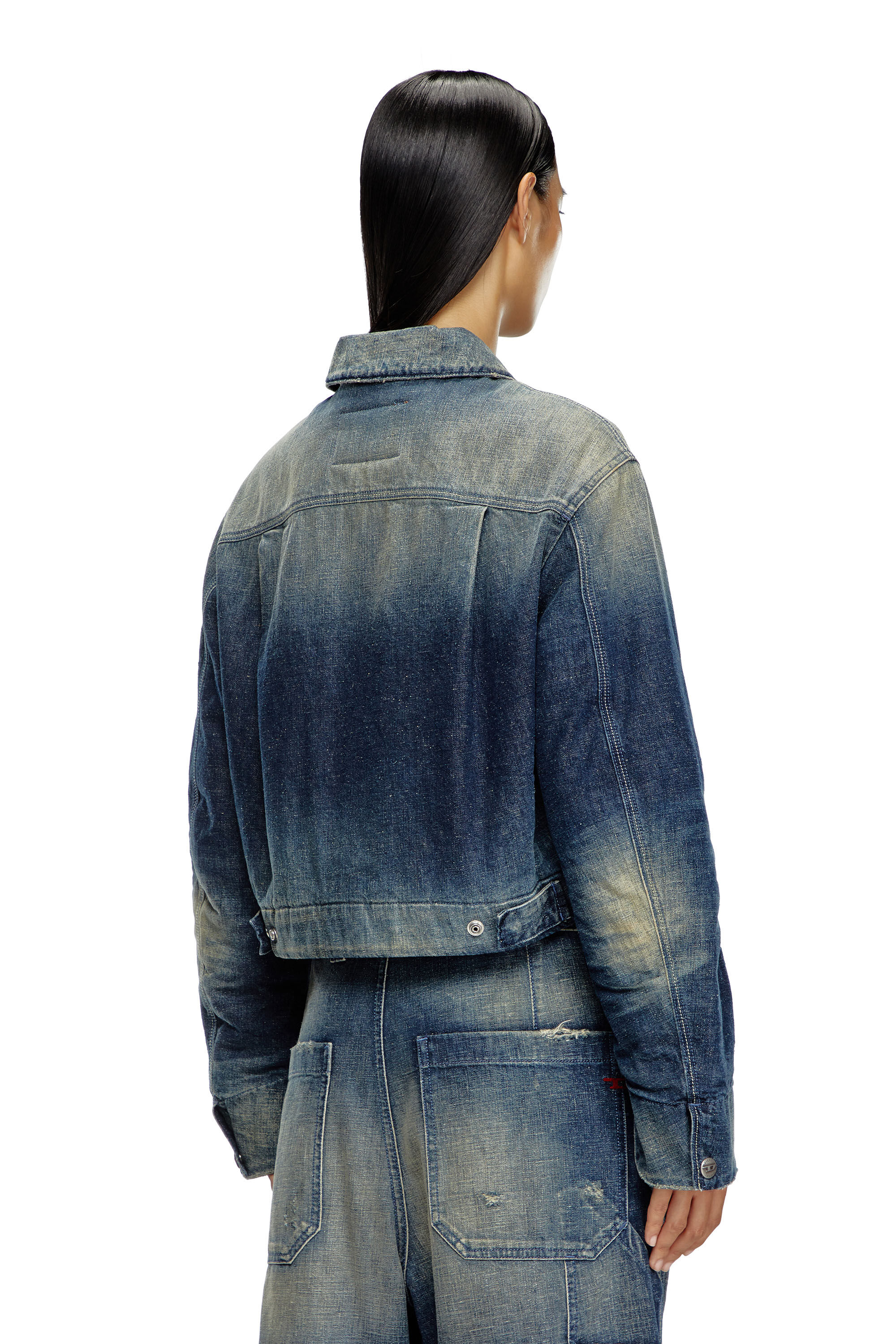 Diesel - DE-NOVA, Woman Padded jacket in utility-style denim in Blue - Image 4