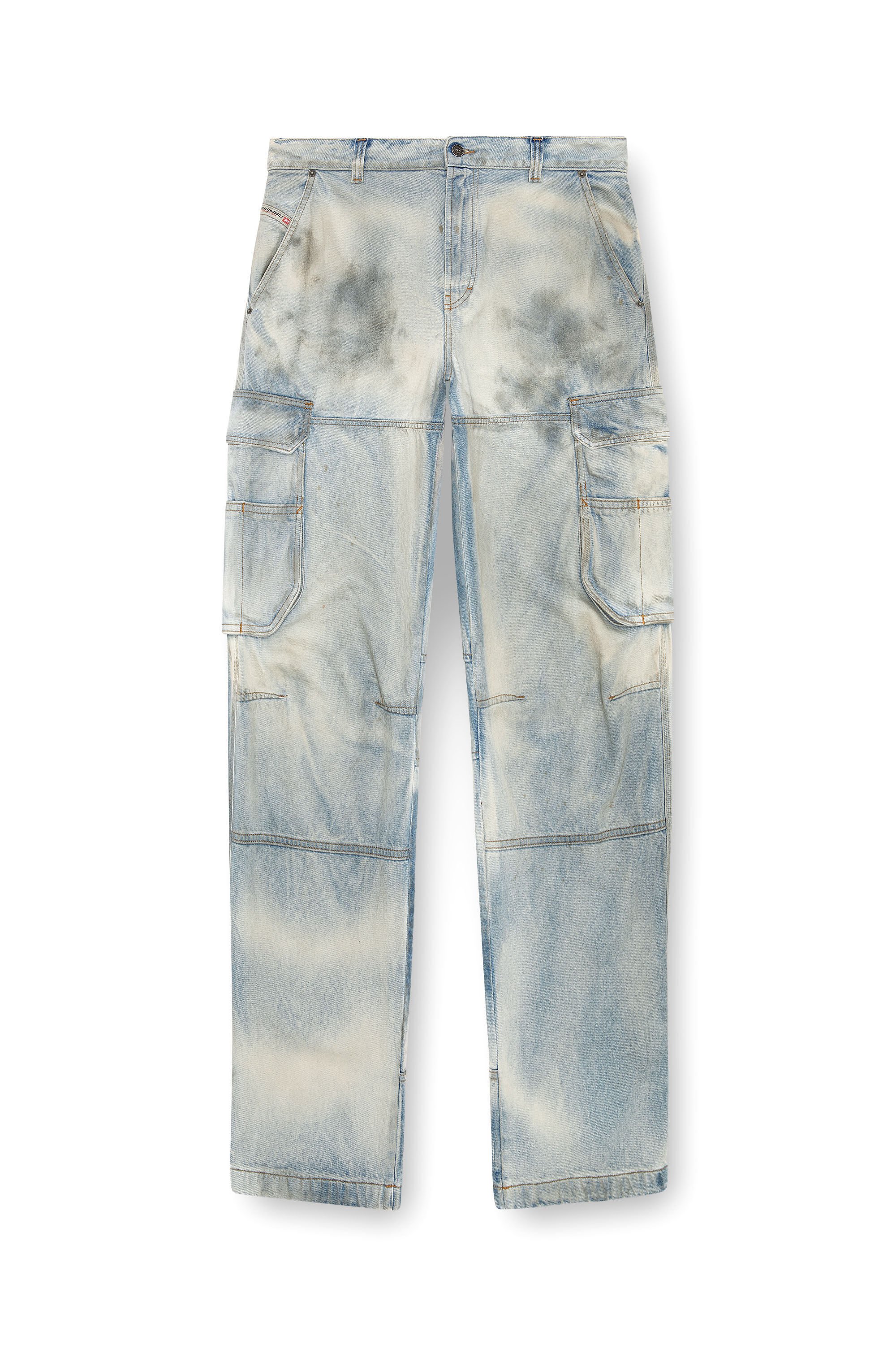 Diesel - Man Straight Jeans D-Fish 0CBDJ, Light Blue - Image 2