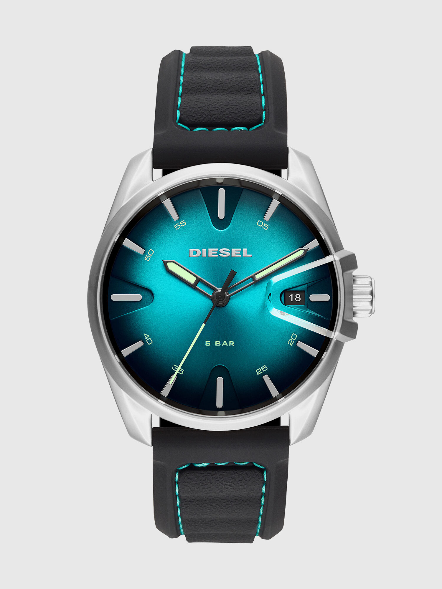 Diesel - DZ1861, Man's Silicon watch with degrade dial, 44 mm in Black/Blue - 1