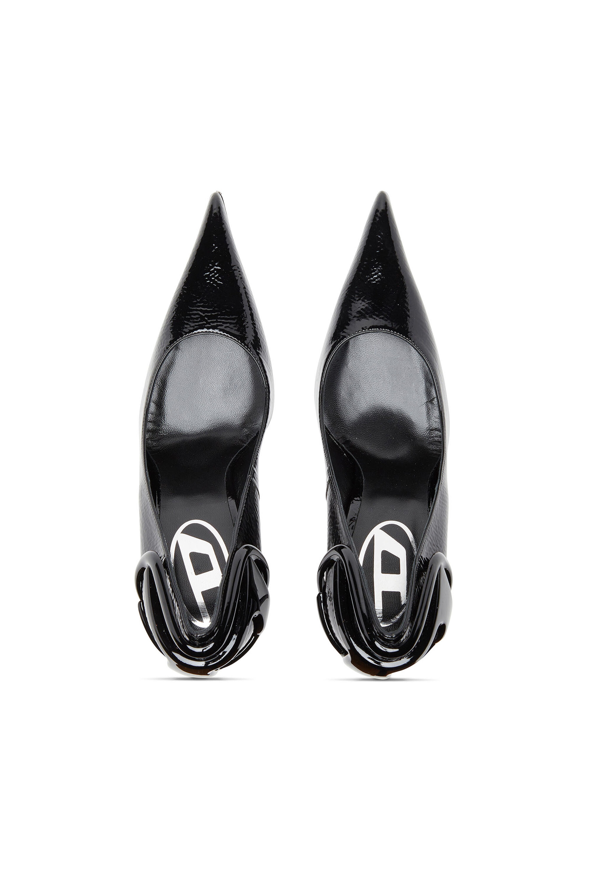 Diesel - D-TEN&HALF P, Woman Glossy pumps with curved heel in Black - Image 4