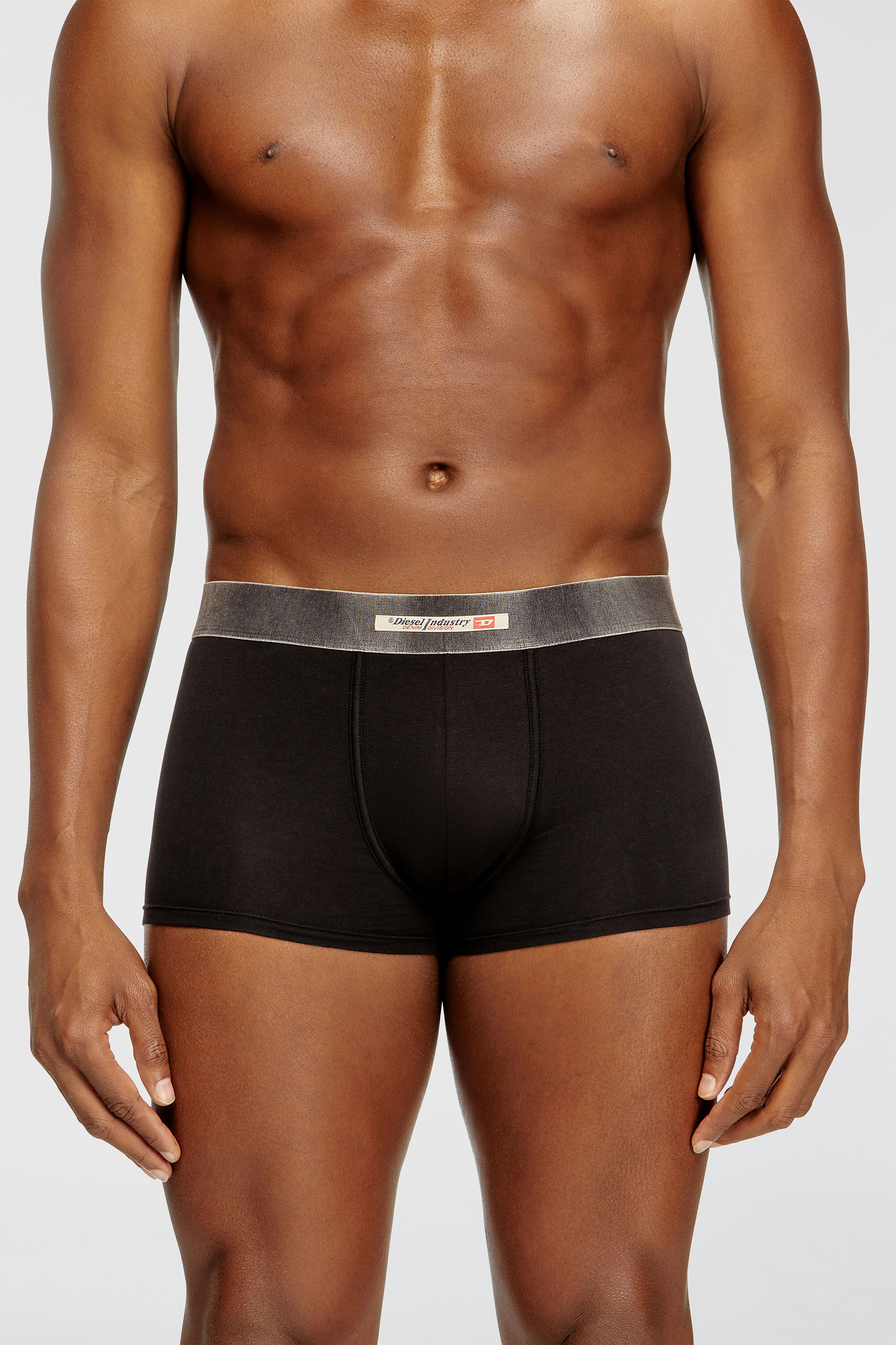 Diesel - DAMIEN-DNM-3PACK, Man's Three-pack of stretch cotton boxer briefs with satin waistband in Black - 3