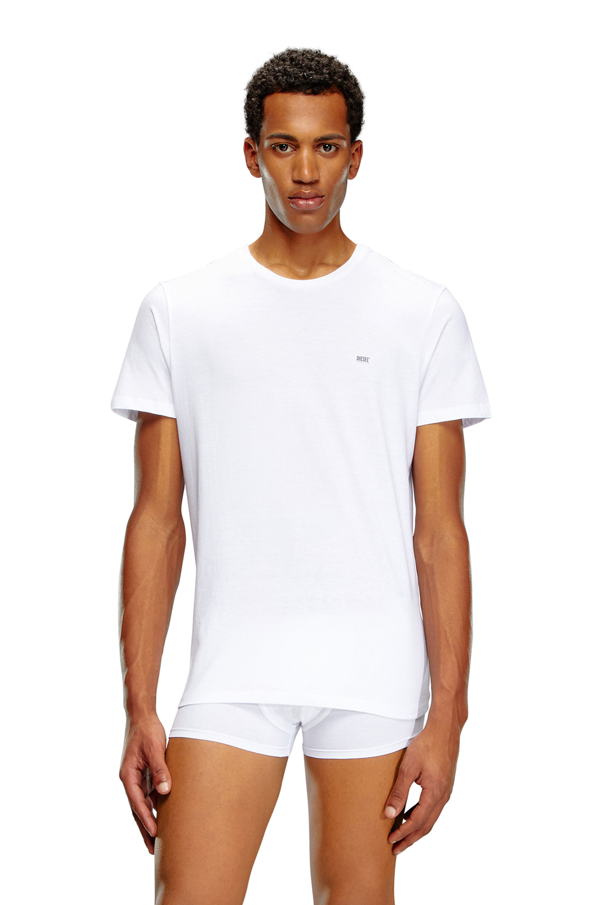 Diesel - UMTEE-JAKETHREEPACK, Man's Three-pack crew-neck T-shirts in White - 3