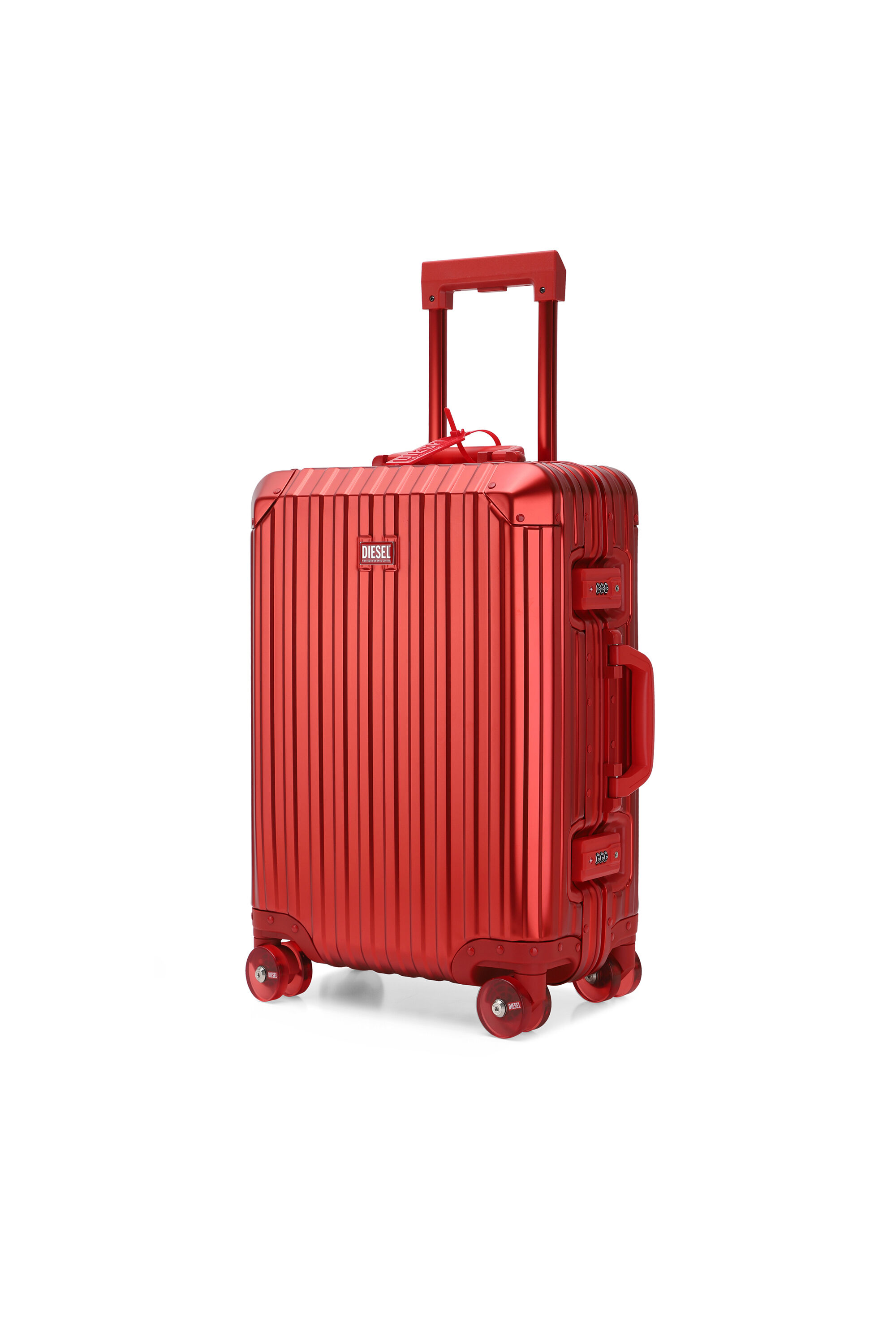 Diesel - DIESEL ALUMINUM TROLLEY- DSL002, Unisex's Aluminum suitcase size S in Red - 5