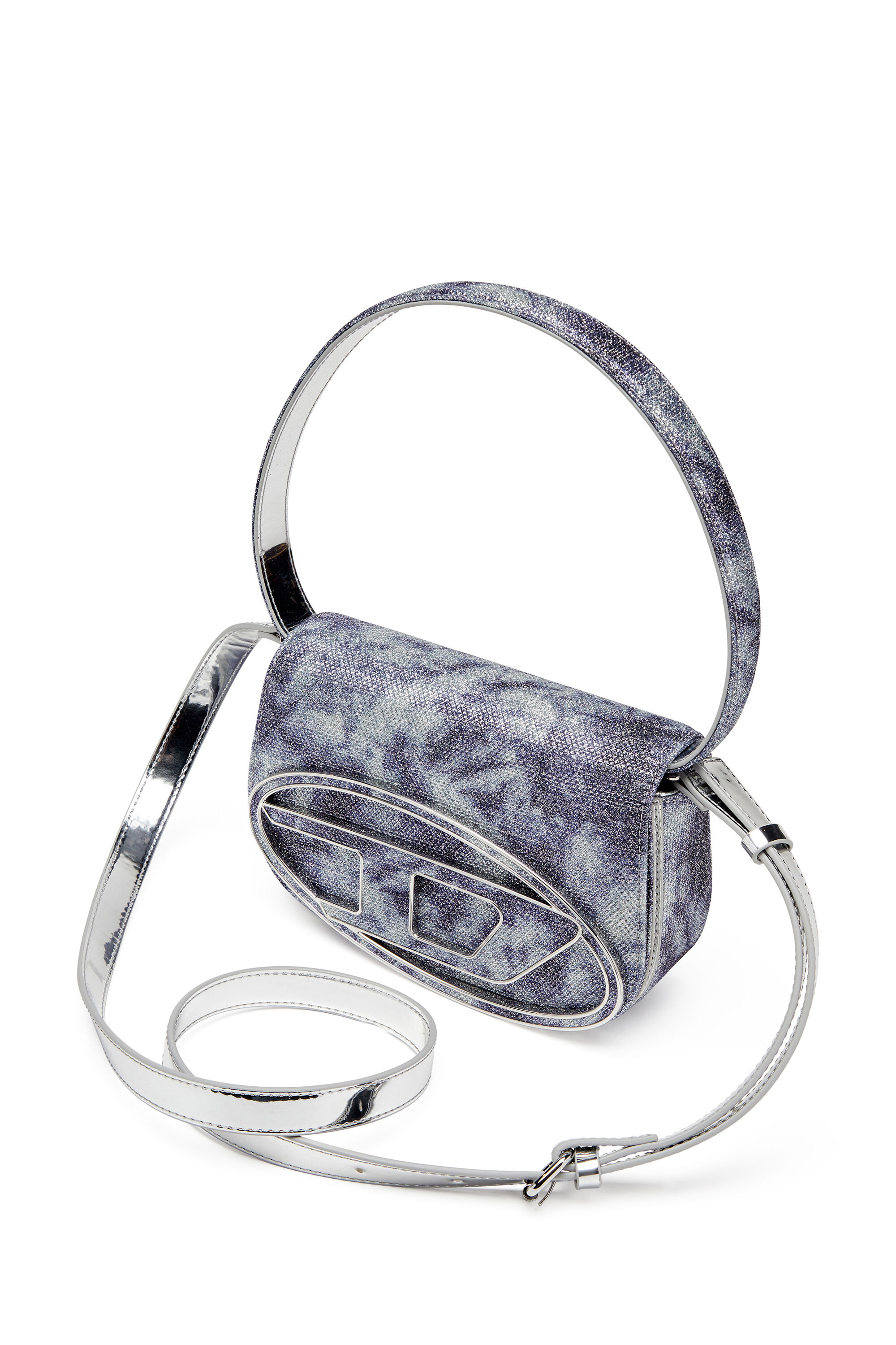Diesel - 1DR, Woman's 1DR-Iconic shoulder bag in shimmer fabric in Blue - 2