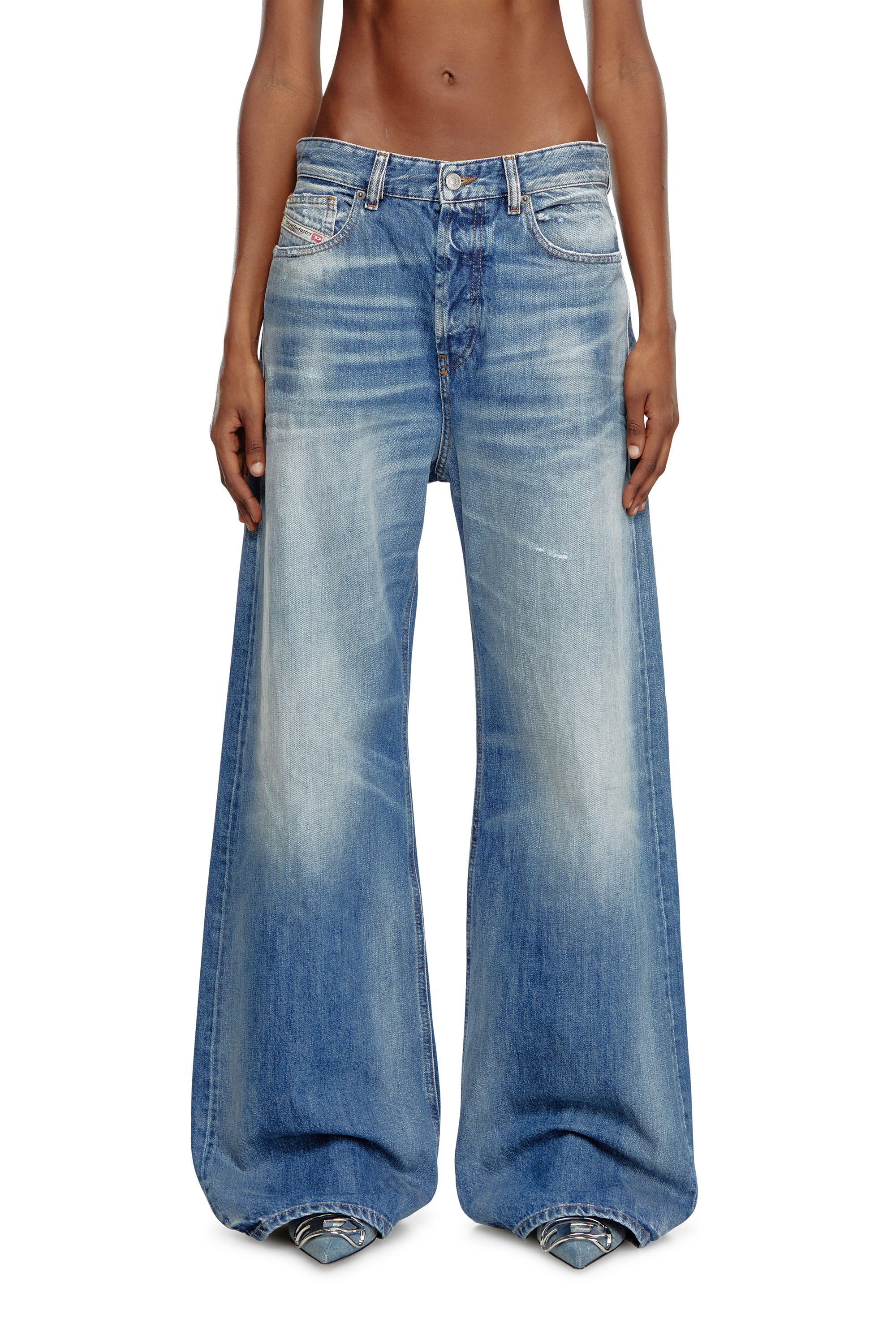 Diesel - Woman's Relaxed Jeans 1996 D-Sire 09J86, Medium blue - 3