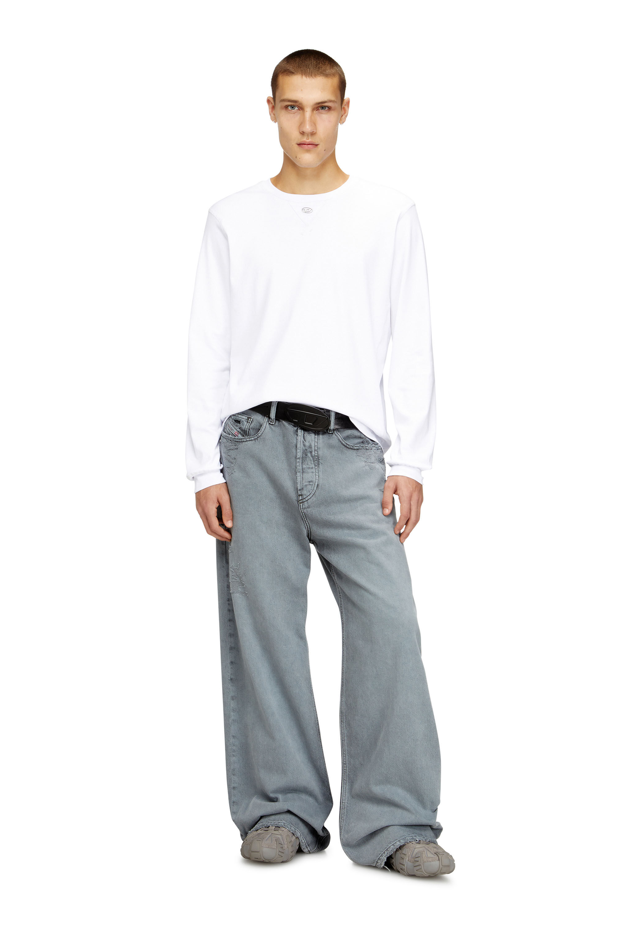 Diesel - T-MADJUST-LS-TR, Man's Cotton long-sleeve T-shirt with Oval D in null - 1