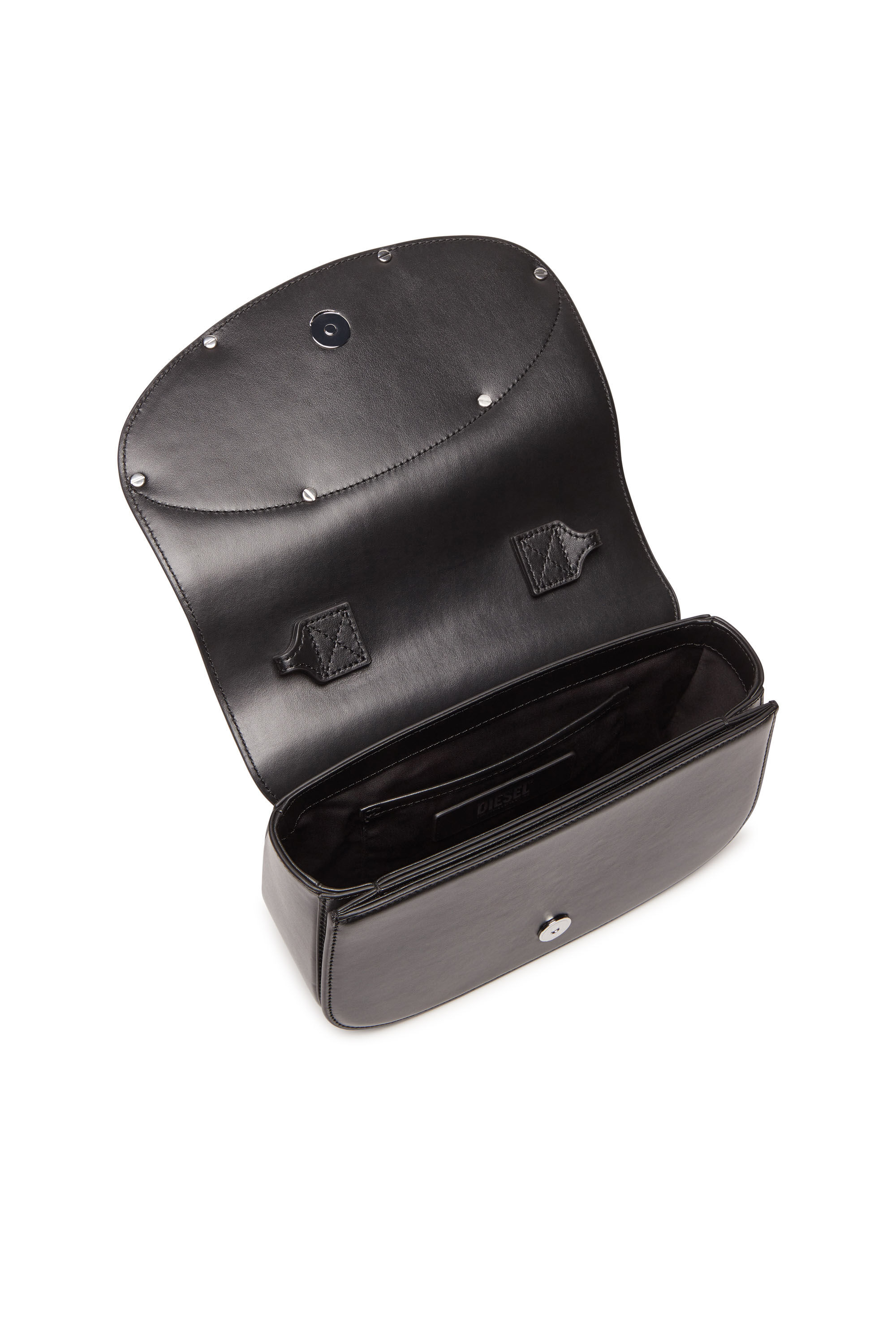 Diesel - 1DR M, Woman's 1DR M-Iconic medium shoulder bag in leather in Black - 5